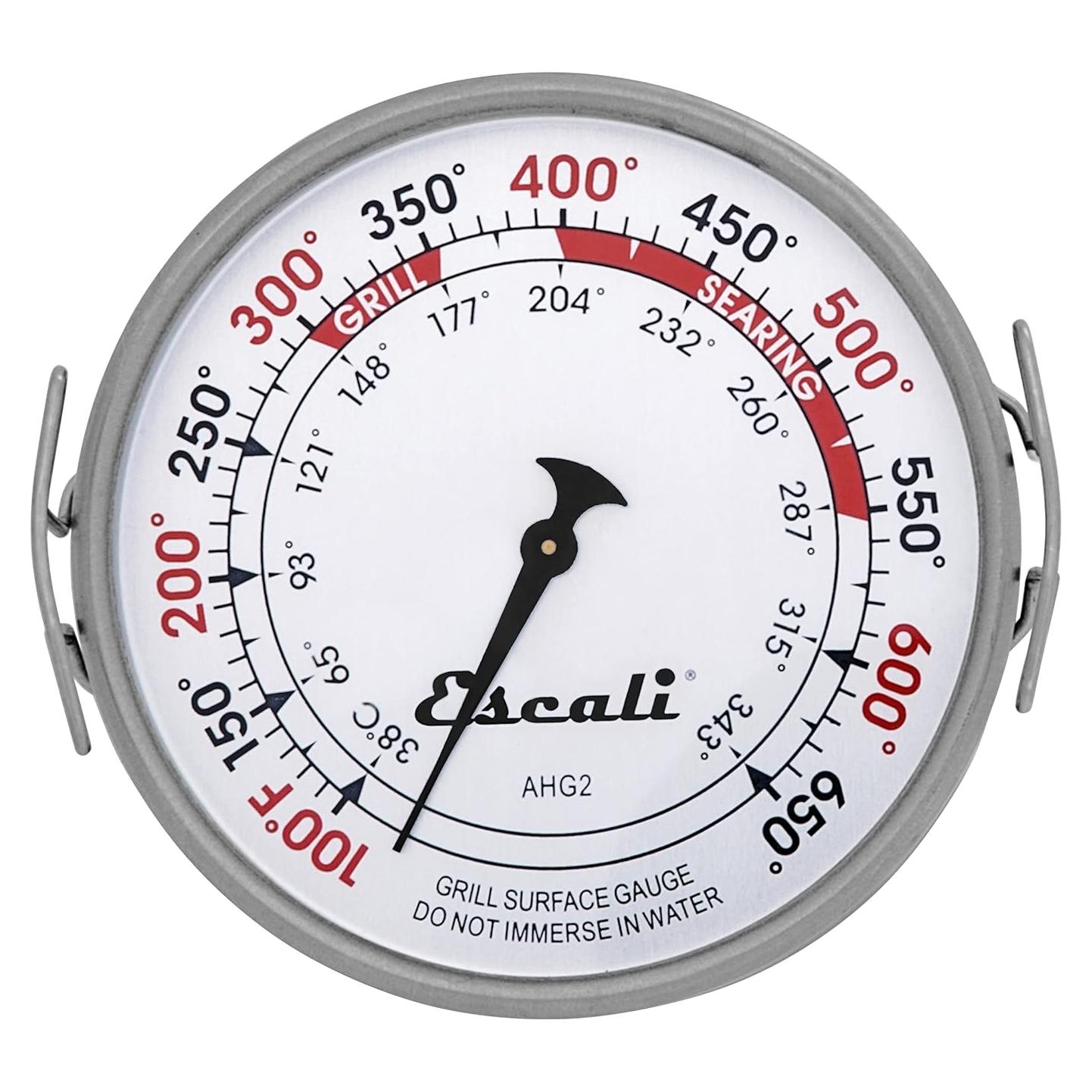 Termómetro de Superficie de Parrilla Escali AHG2 Acero Inoxidable XL
