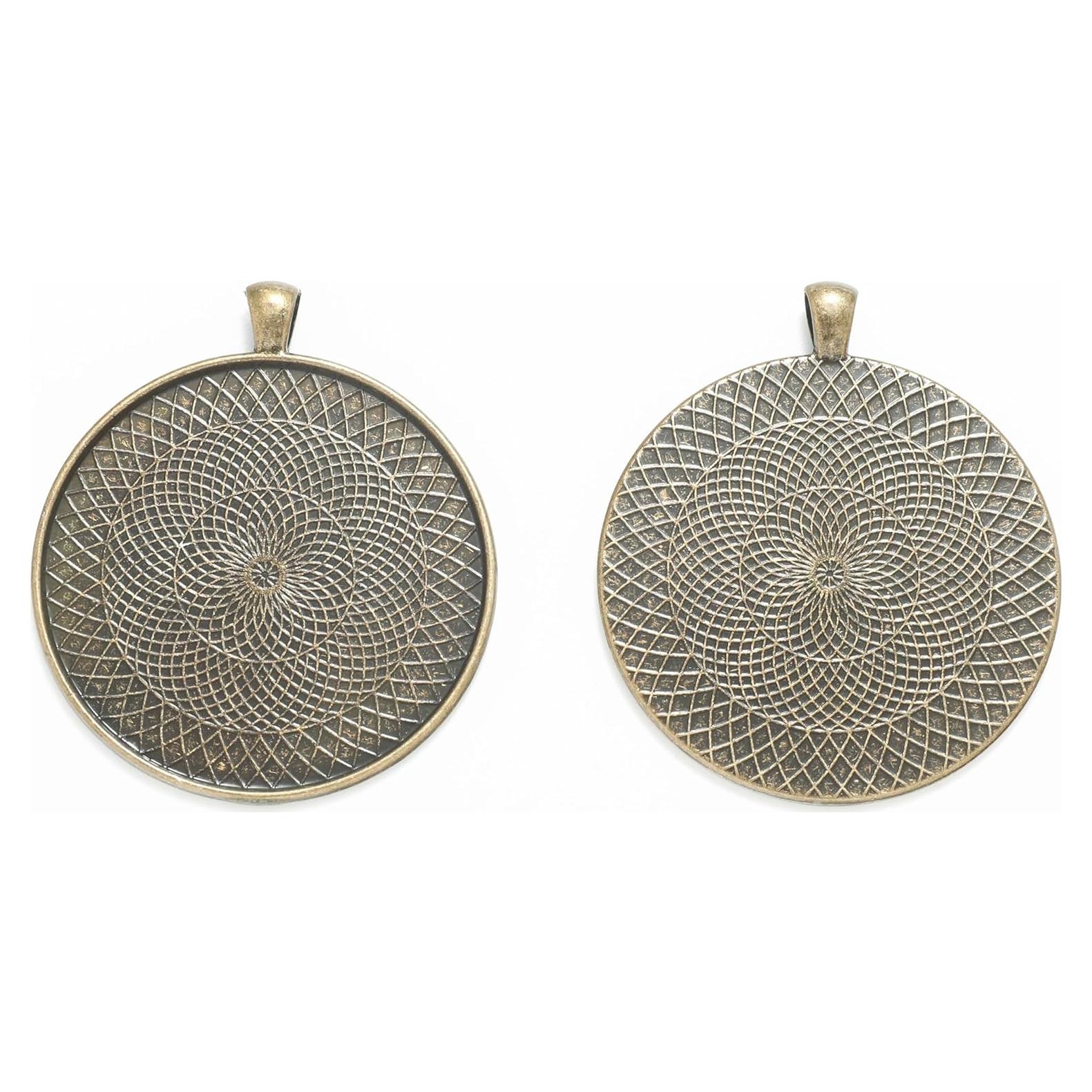 10 Piezas Base Colgante Redondo 50mm Bronce SHUNAE Joyería DIY