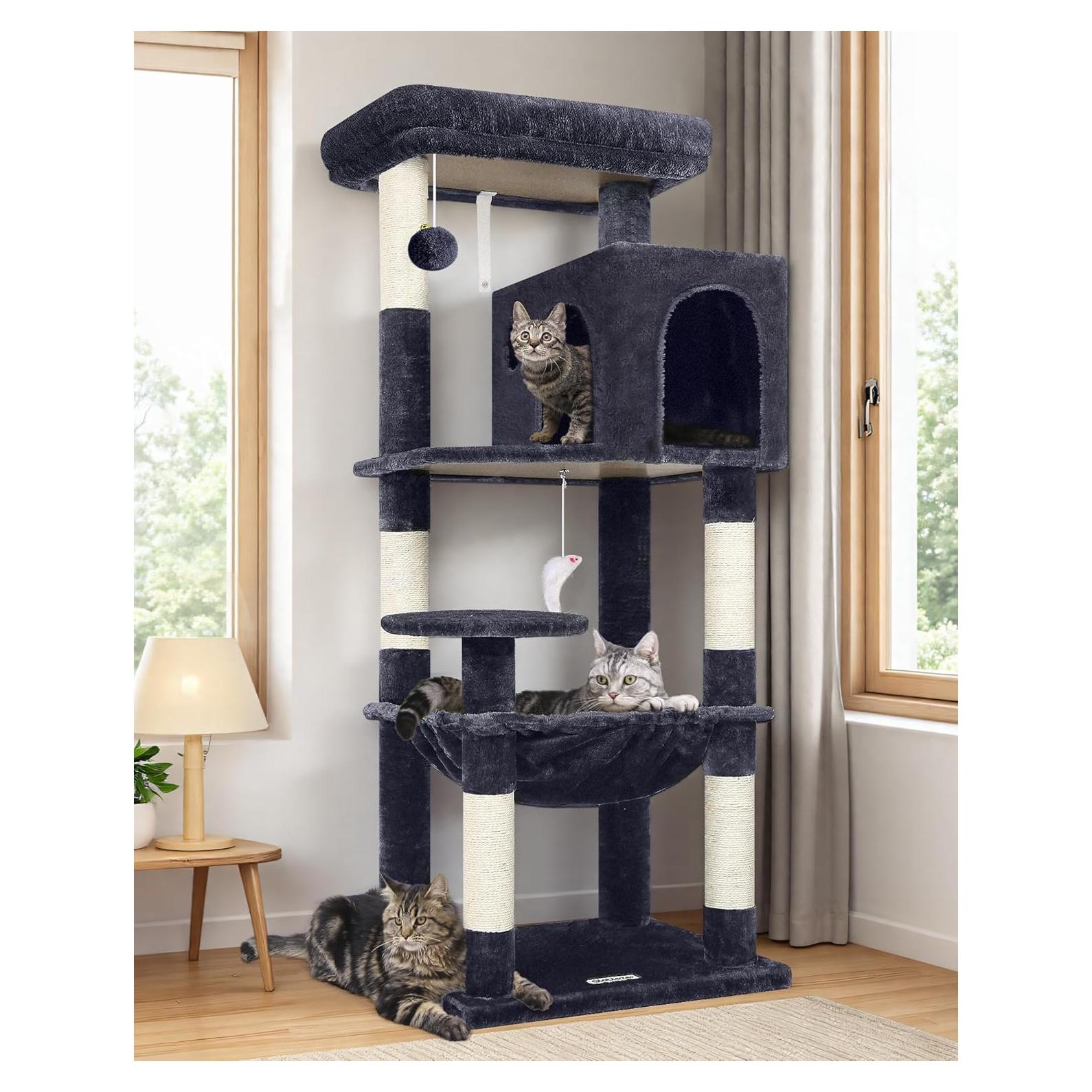 Torre de Árbol para Gatos Globlazer F53 135cm Gris Oscuro