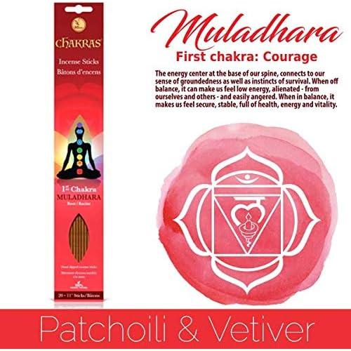 Incienso Natural Muladhara 28 cm - 20 Varitas Aromáticas