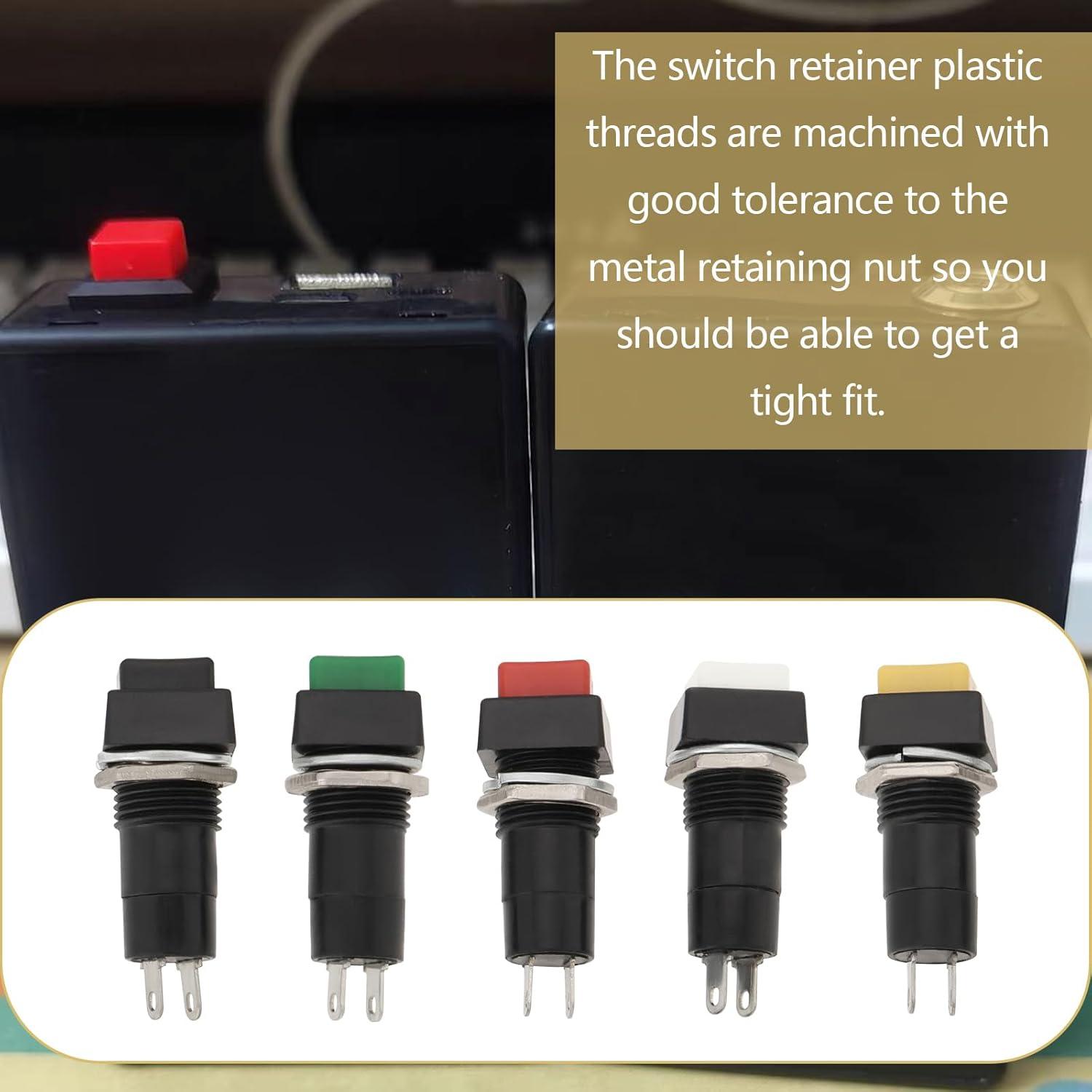10 Interruptores Latching 12mm YINETTECH SPST 250V 3A