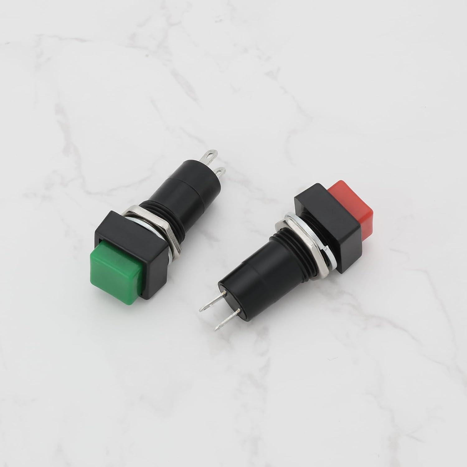 10 Interruptores Latching 12mm YINETTECH SPST 250V 3A