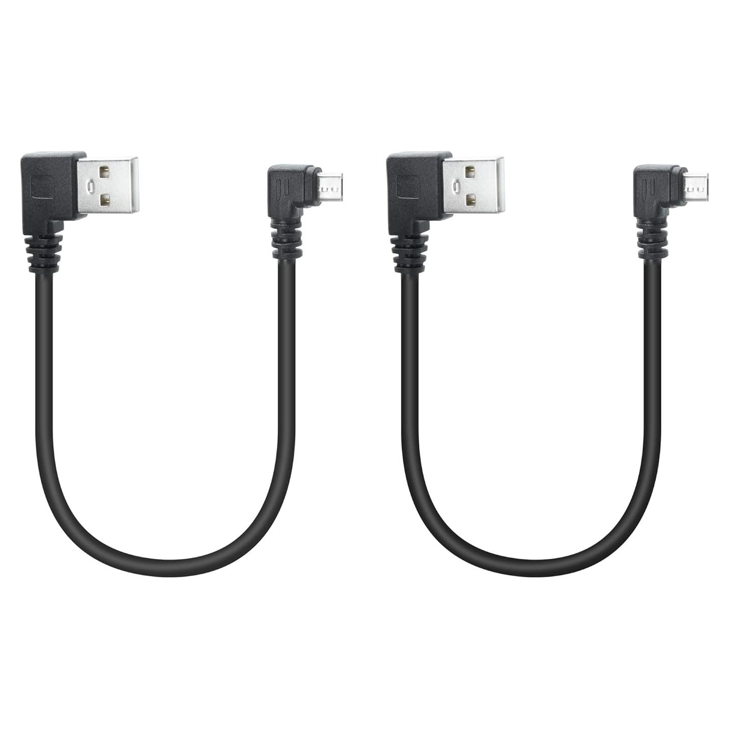 Cable Micro USB 25cm Maixbomr Carga Rápida 2A Ángulo Izquierdo