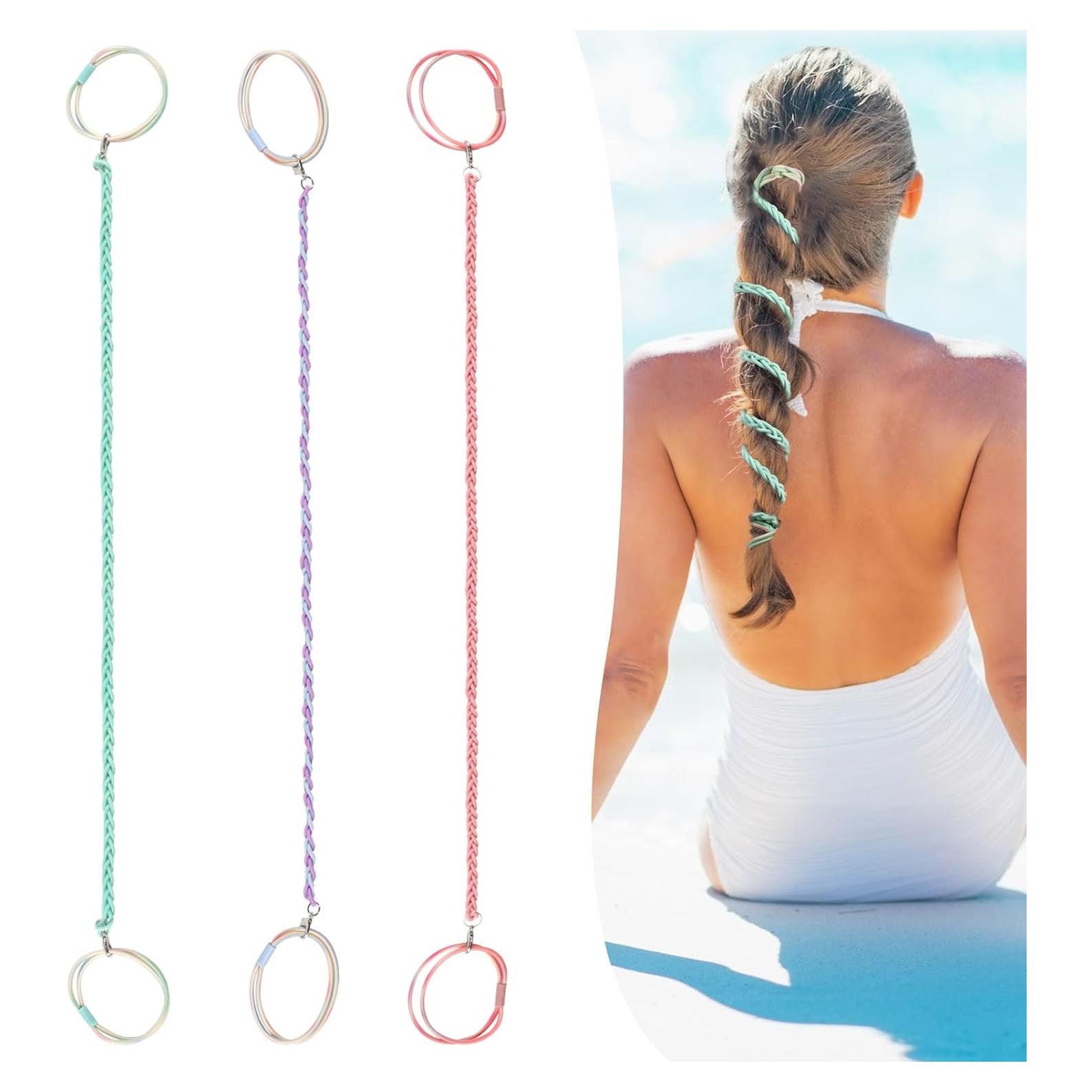 Tiras de Cabello Espiral FVOLREM 66 cm Multicolor - 3 Pcs