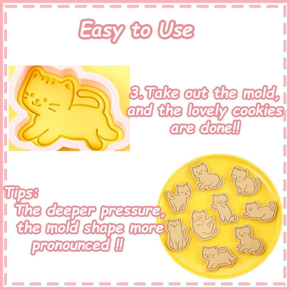 Cortadores de Galletas de Gato 3D Lutoku - 8 Piezas PP