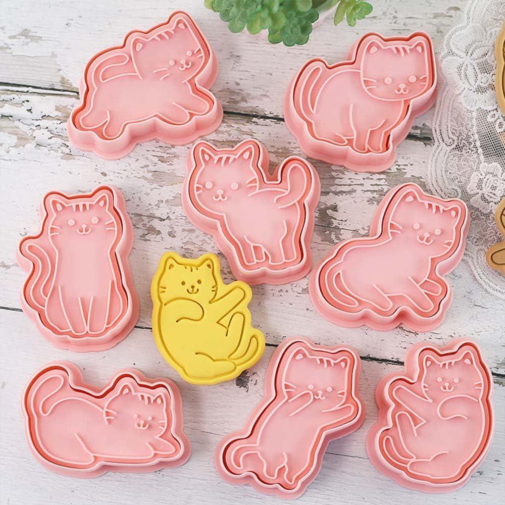 Cortadores de Galletas de Gato 3D Lutoku - 8 Piezas PP
