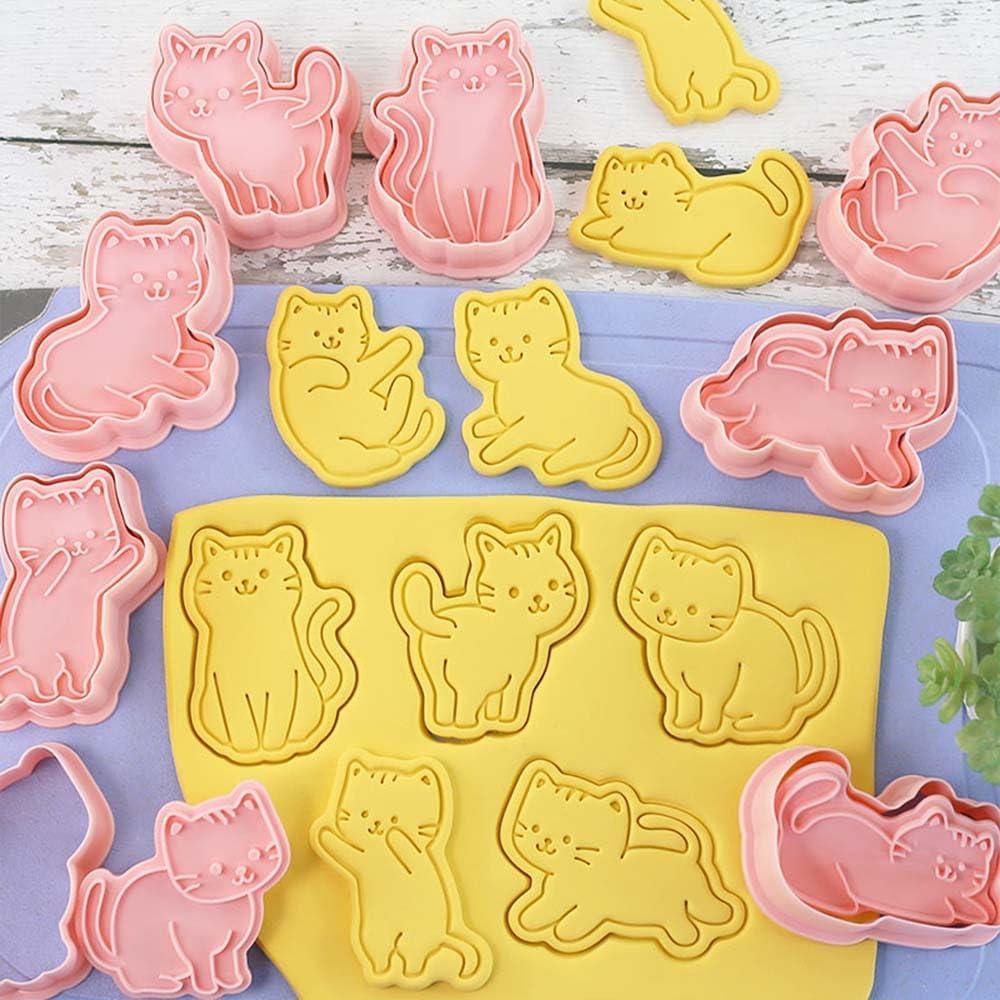 Cortadores de Galletas de Gato 3D Lutoku - 8 Piezas PP