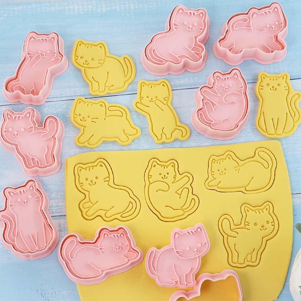 Cortadores de Galletas de Gato 3D Lutoku - 8 Piezas PP