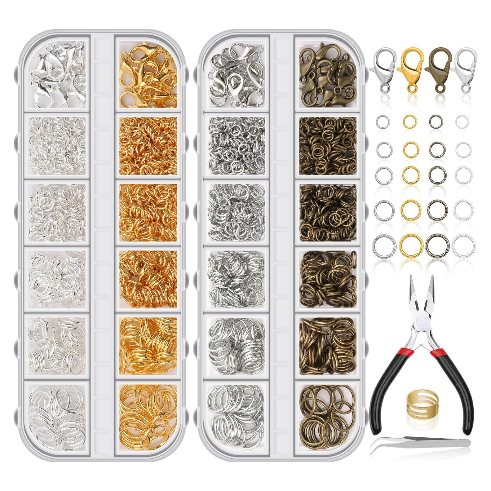 Kit de Fabricación de Joyas PAXCOO, 1260 Piezas Anillas y Cierres