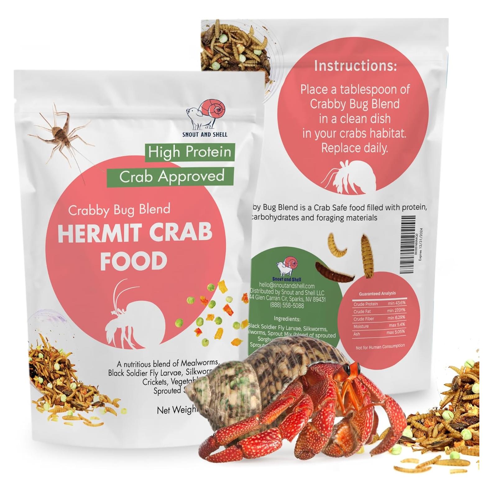 Alimento Natural para Cangrejos Ermitaños Snout and Shell 28g