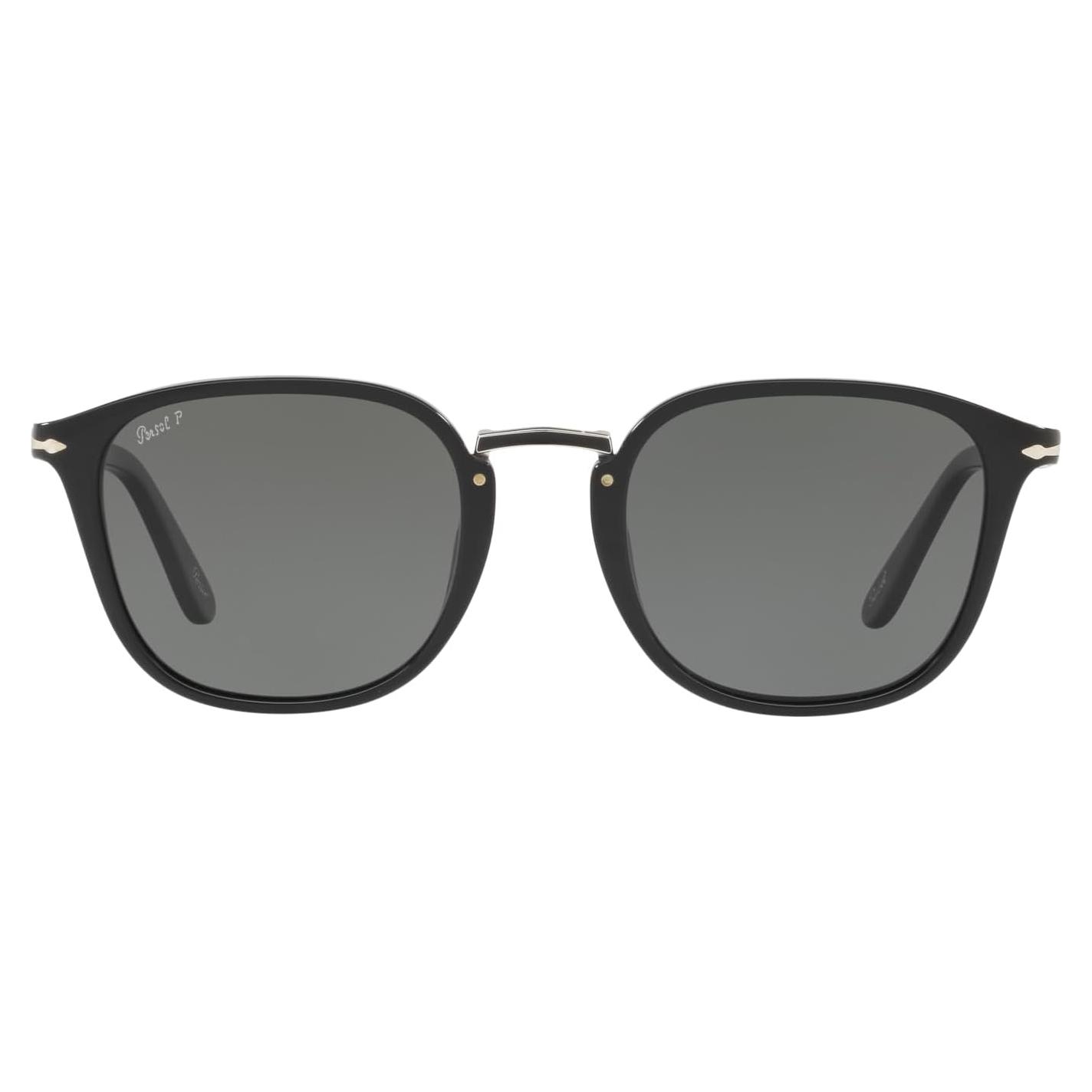 Gafas de sol redondas Persol PO3186S negras con lentes polarizados