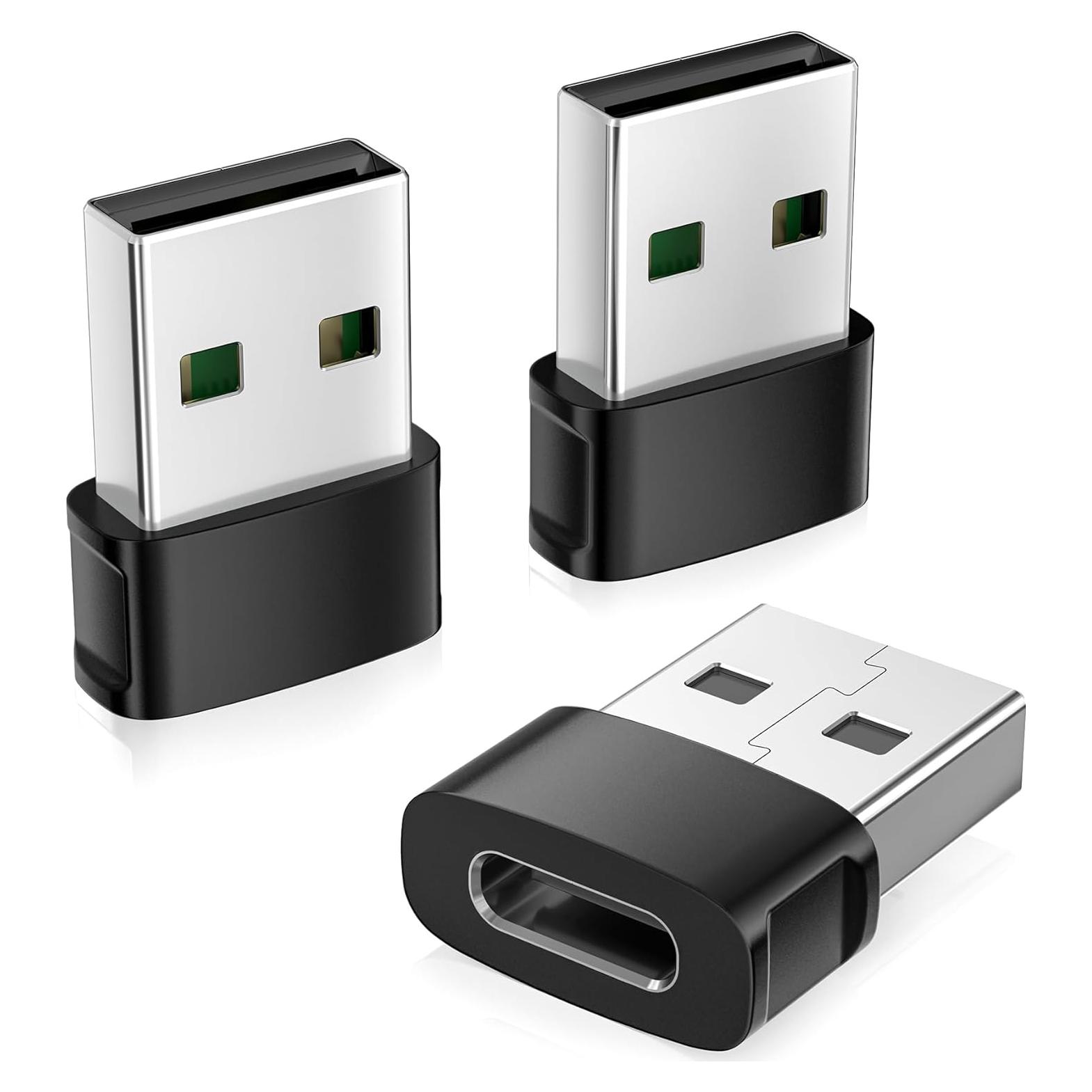 Adaptador USB-C a USB-A Basesailor 3 Pack Negro
