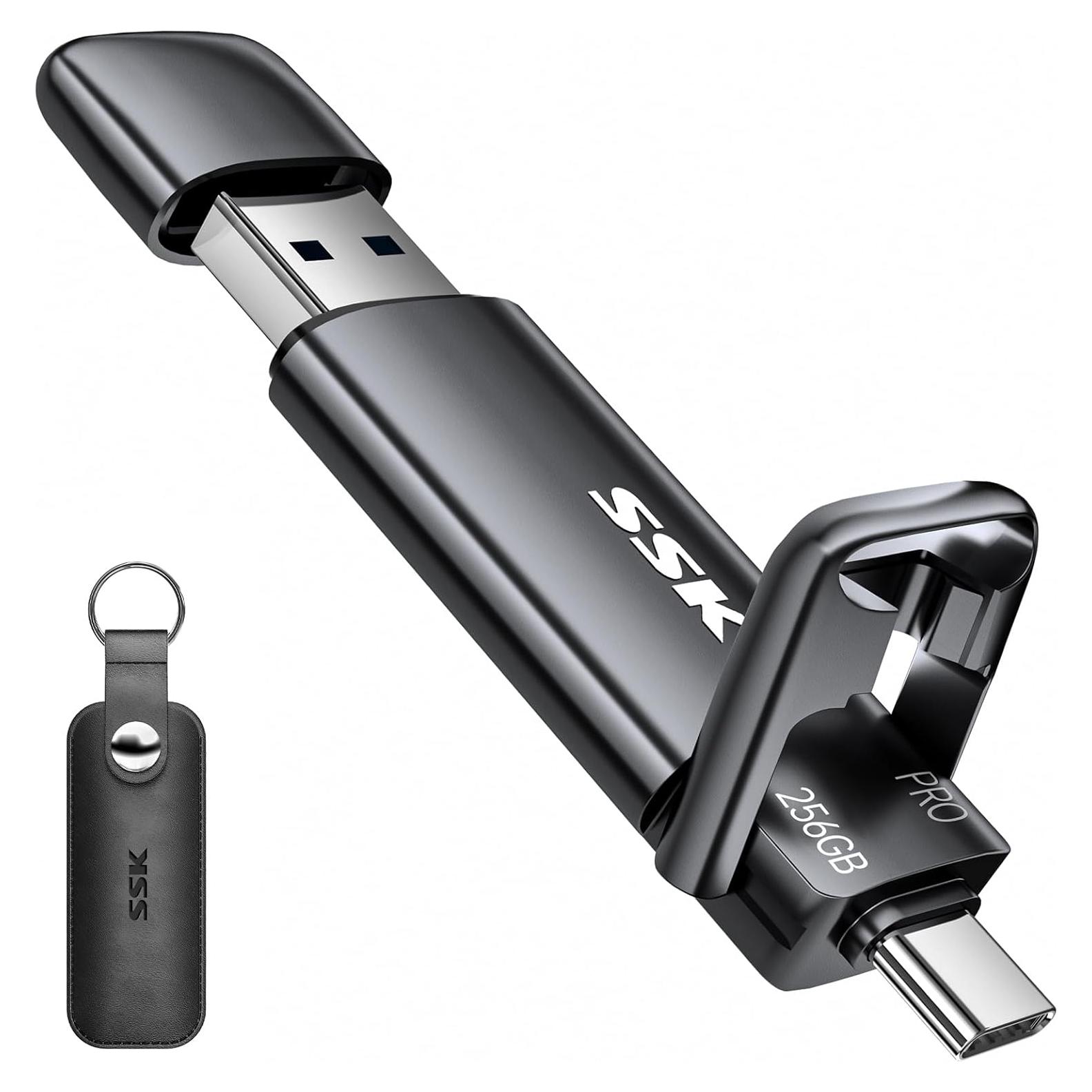 SSK 256GB SSD USB C Doble Rápido 1000MB/s - SD301 PRO