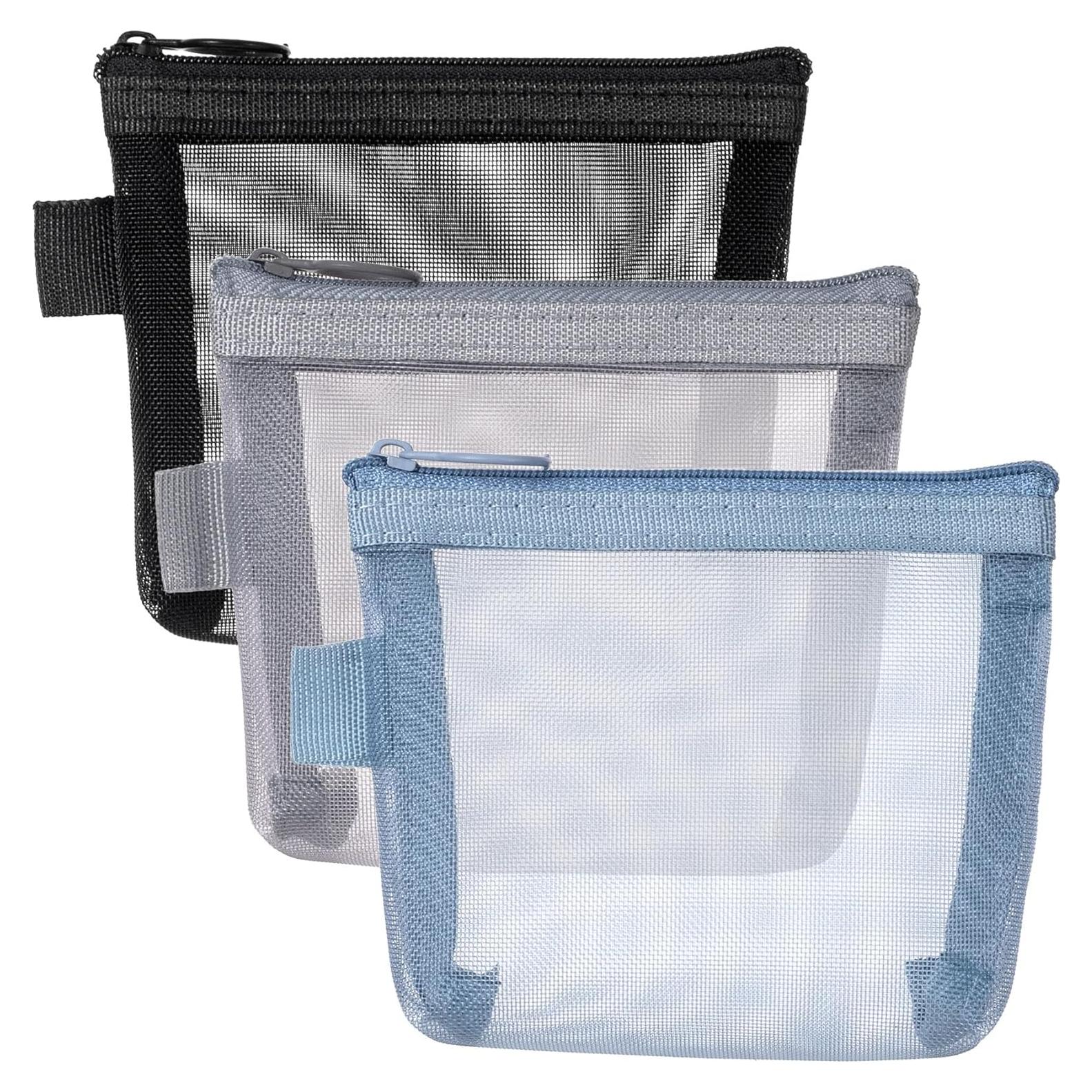 3 Mini Bolsas de Maquillaje BEIQIYA con Cremallera - Nylon