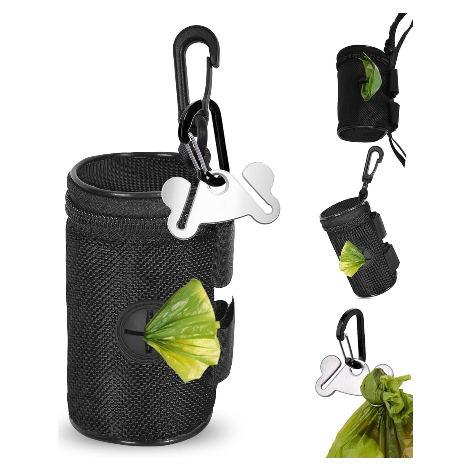 Soporte para bolsas de excremento de perro Hilihali - Negro