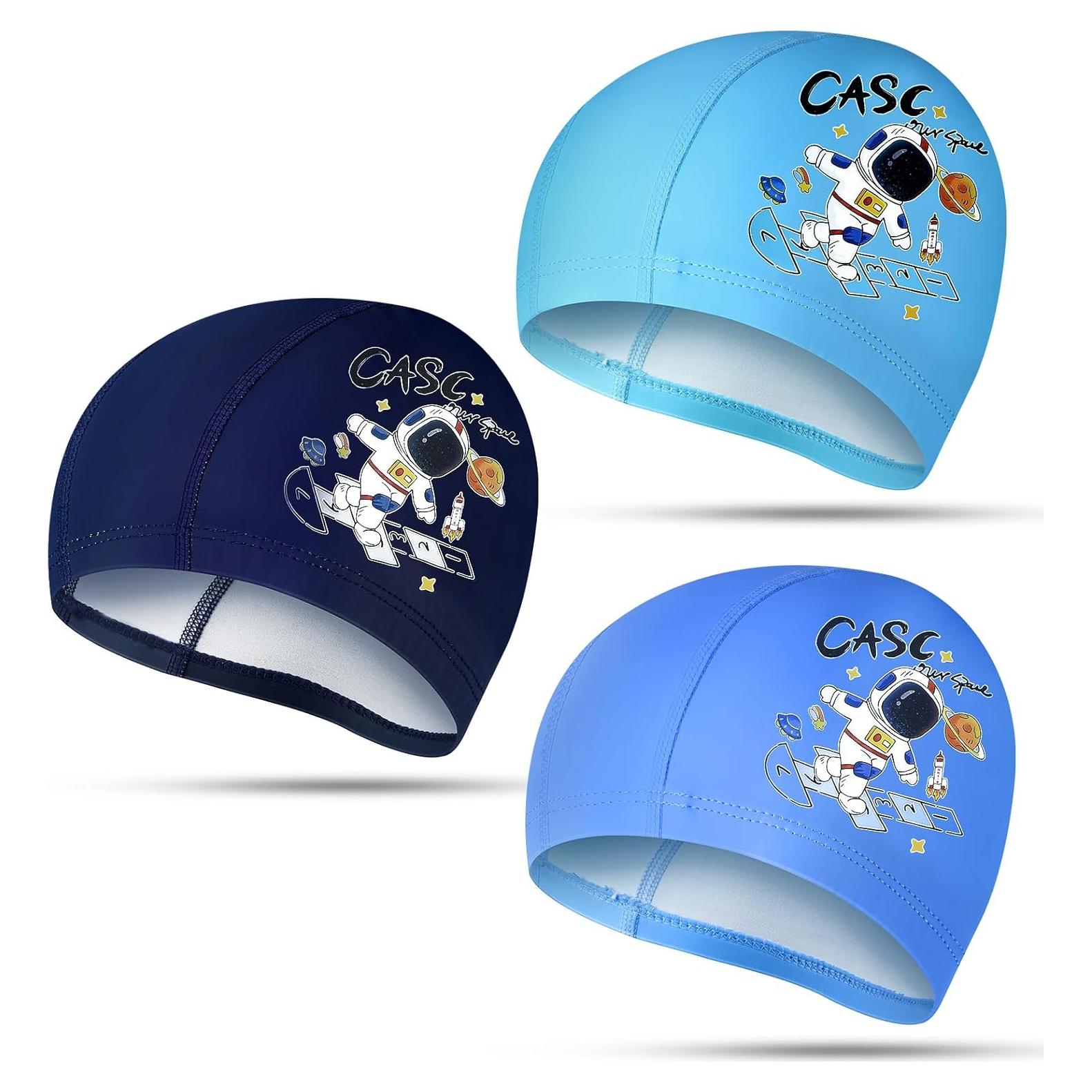 Geyoga 3 Gorras de Natación para Niños 2-12 Años Estilo Astronauta