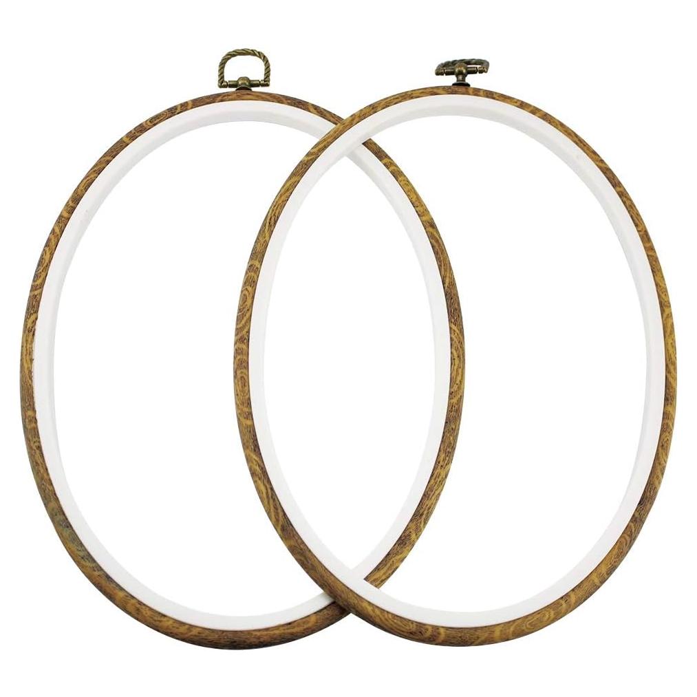 Aros de Bordado Ovalados Guofa 28cm - 2 Piezas Decorativas