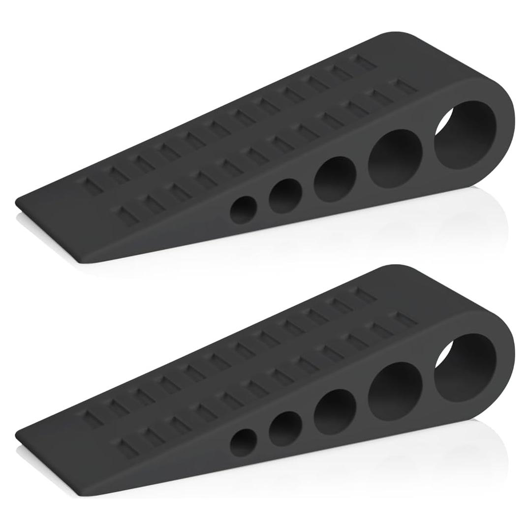 HOMOTEK 2 Cuñas de Goma para Puertas - Detenedores Negros