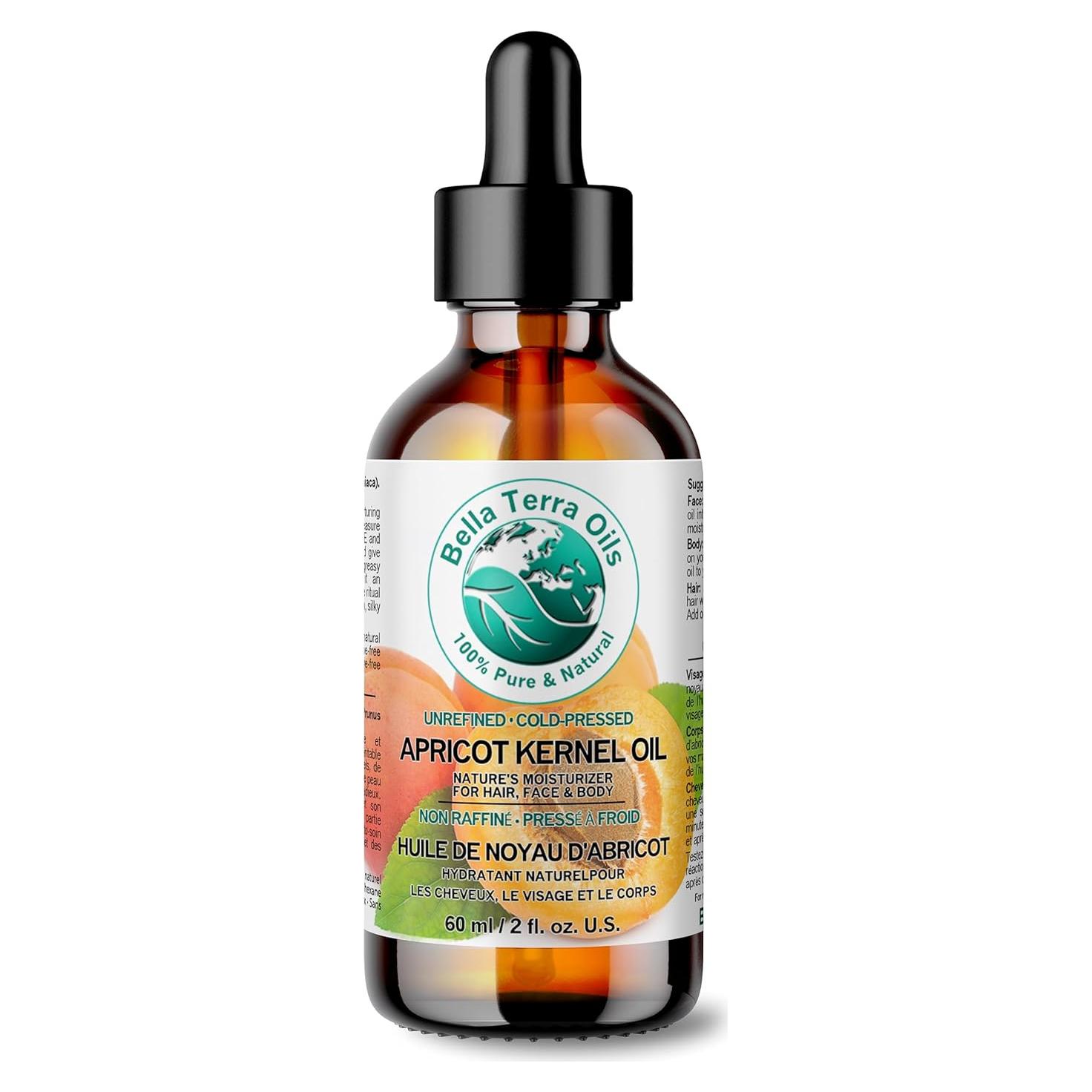 Aceite de Semilla de Albaricoque Orgánico Bella Terra 56.7 ml - Prensado en Frío