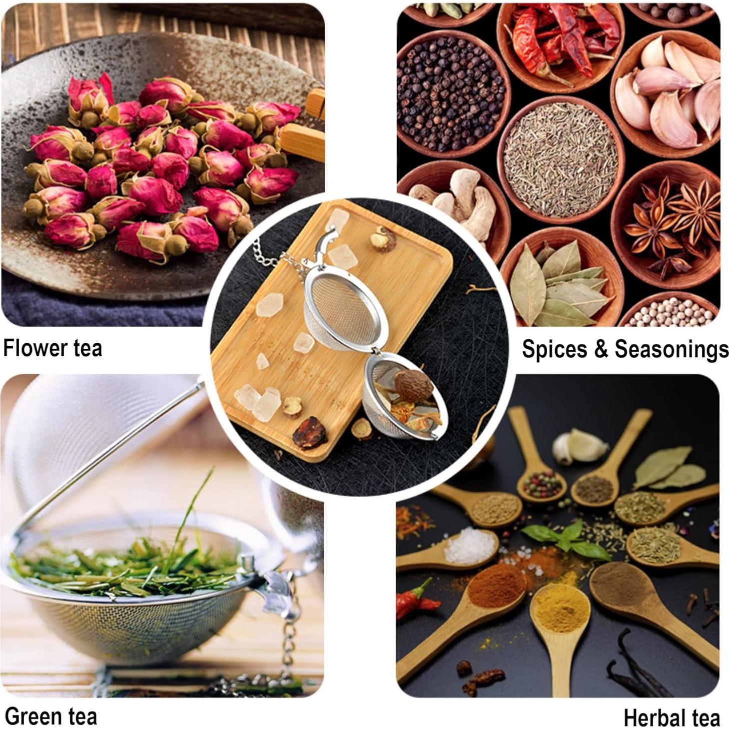 Juego de 2 Coladores de Té NSTaygate con Cristales de Amatista y Cuarzo Rosa