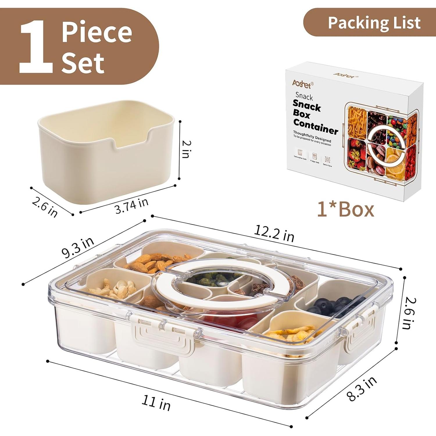 Caja de Snacks Aoshet 8 Compartimentos Apta para Lavavajillas
