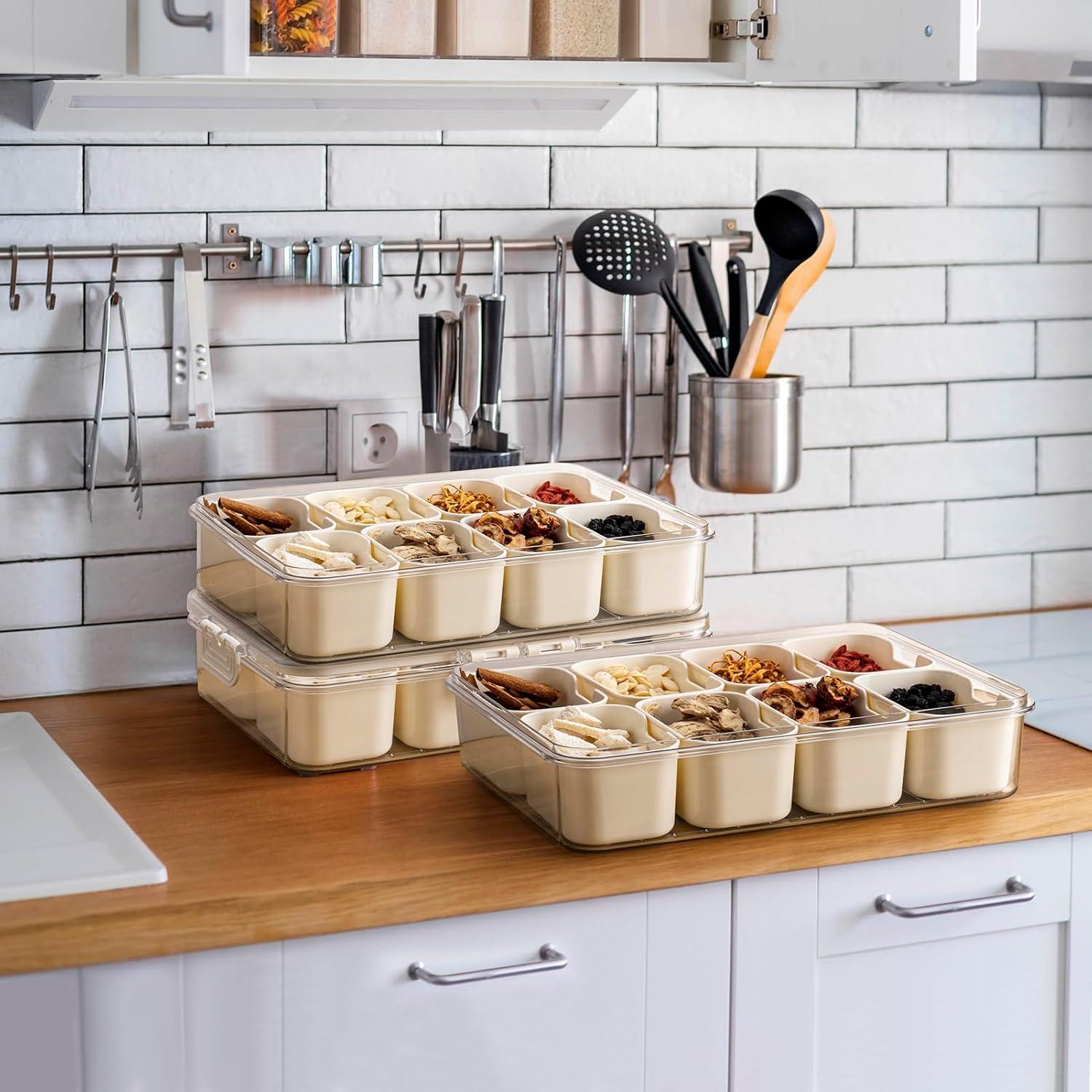 Caja de Snacks Aoshet 8 Compartimentos Apta para Lavavajillas