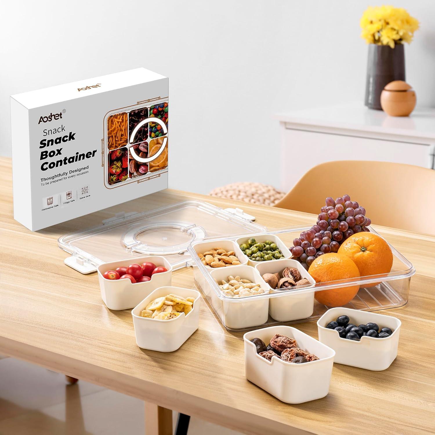 Caja de Snacks Aoshet 8 Compartimentos Apta para Lavavajillas