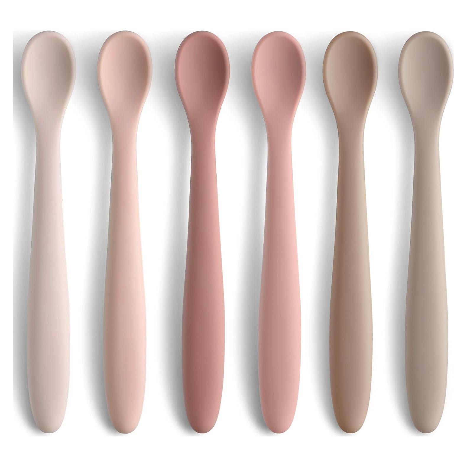 Cucharas de Silicona para Bebés NETANY - Paquete de 6 Suaves