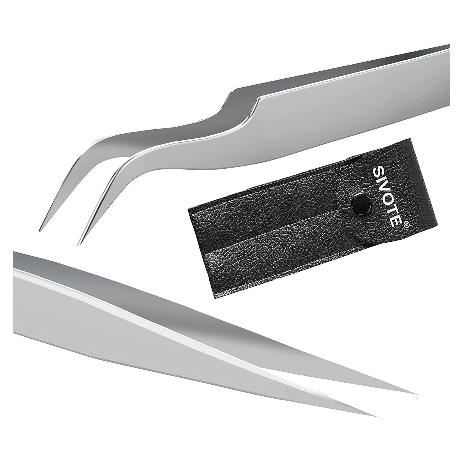 Pinzas para Pestañas SIVOTE, Acero Inoxidable, 2 Unidades