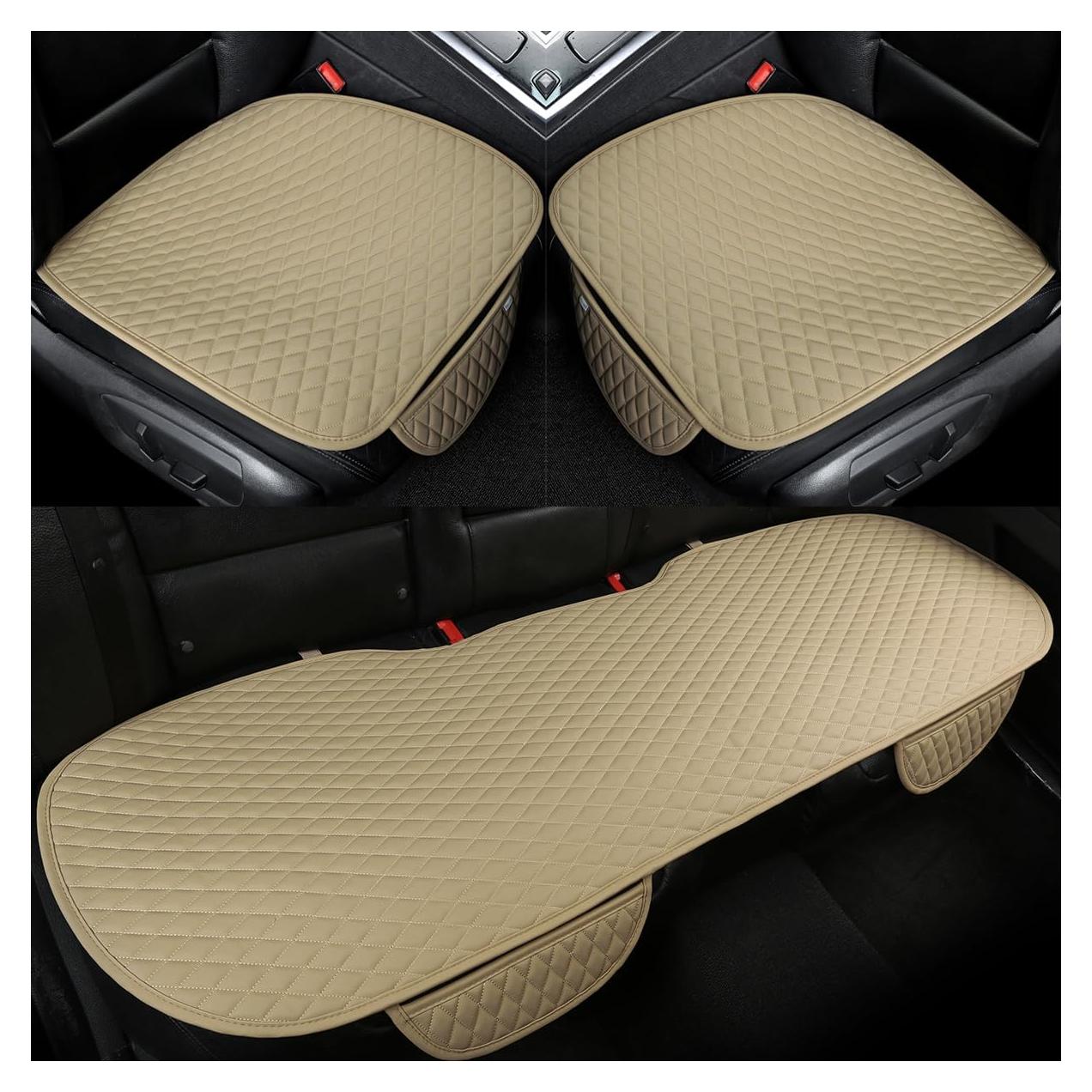 Cubiertas de Asiento de Coche West Llama PU Beige Ajuste Universal