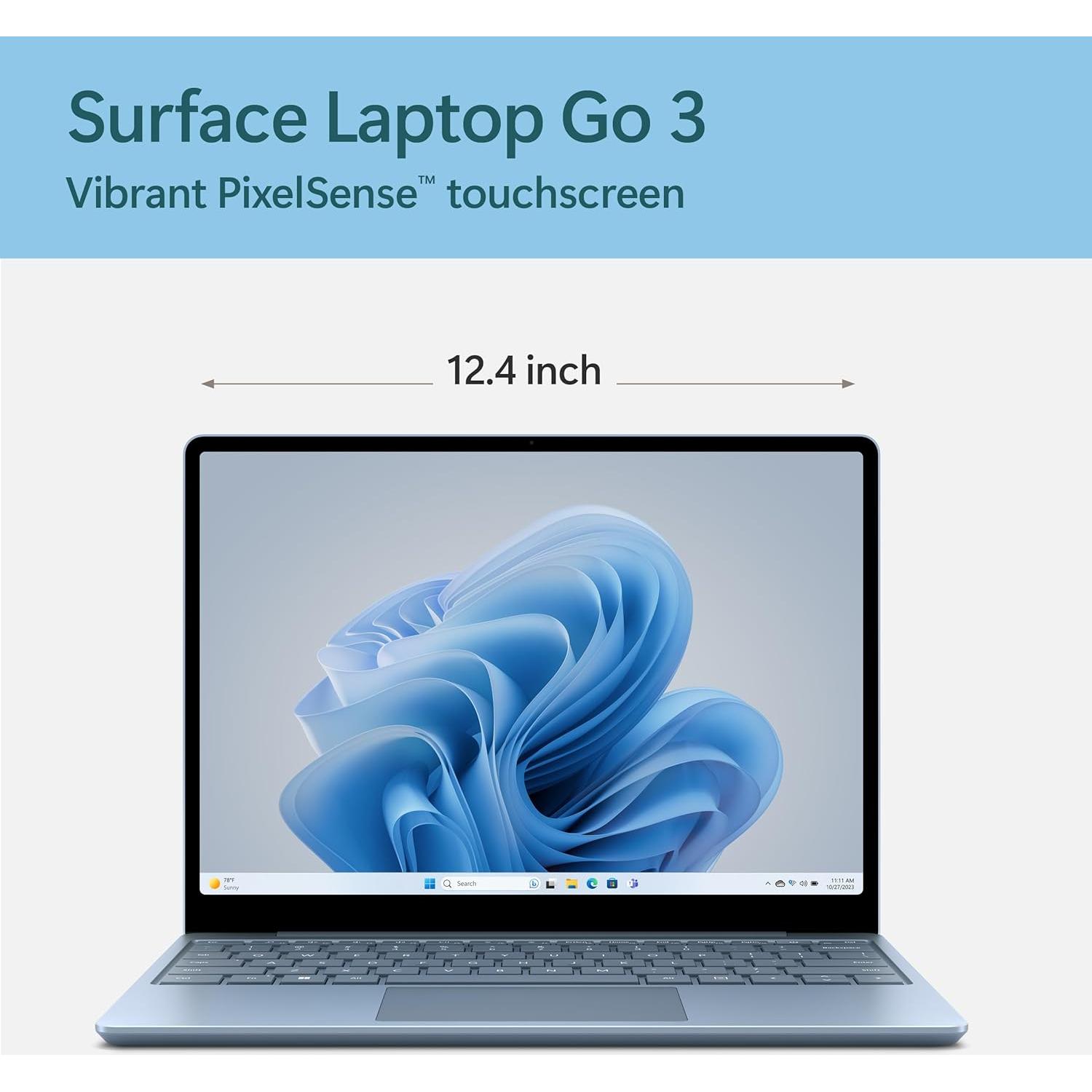 Laptop Microsoft Surface Go 3 - 12.4" Táctil, Intel i5, 8GB RAM, 256GB SSD, Azul Hielo