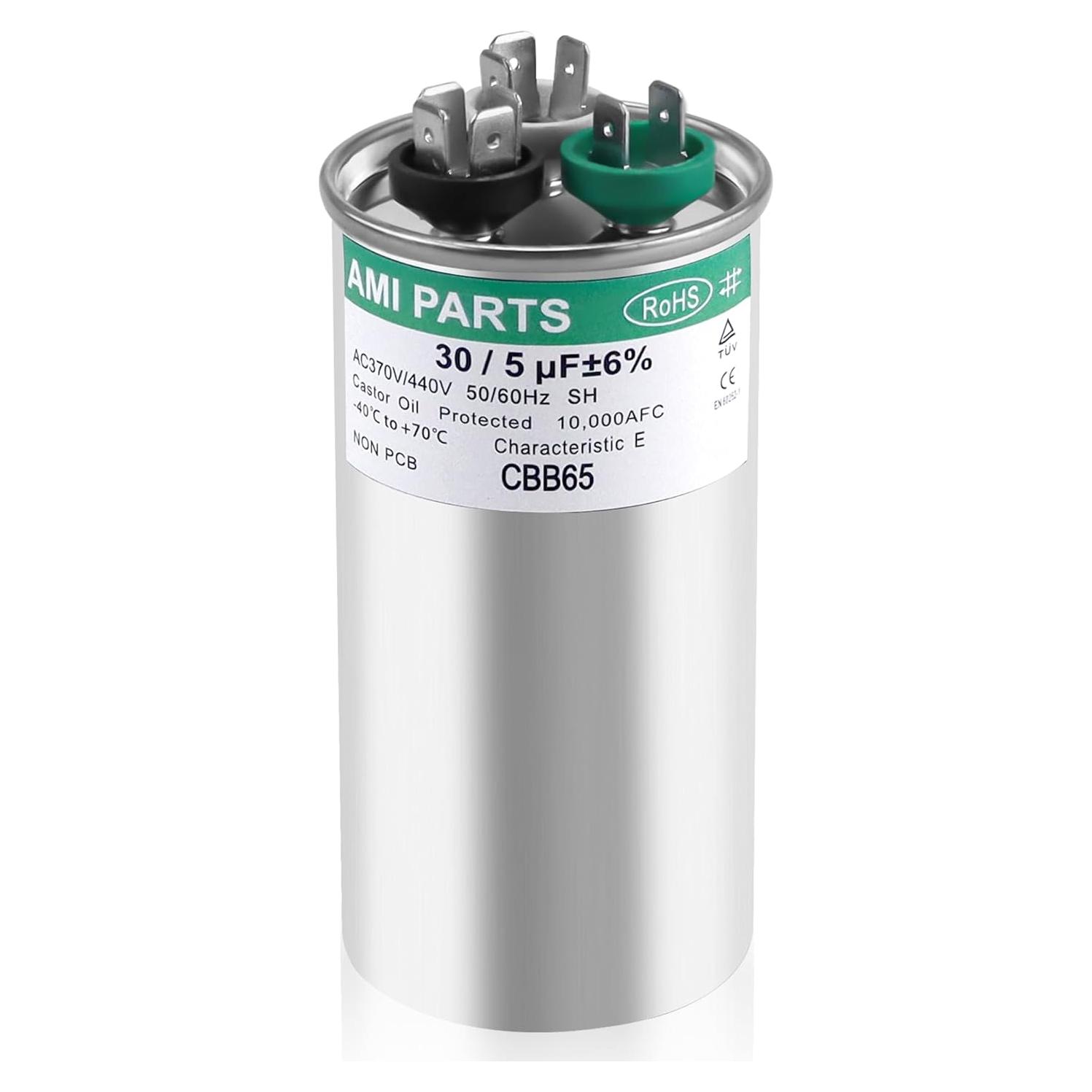 Capacitor CBB65 30+5uF 370/440V AMI PARTS para AC