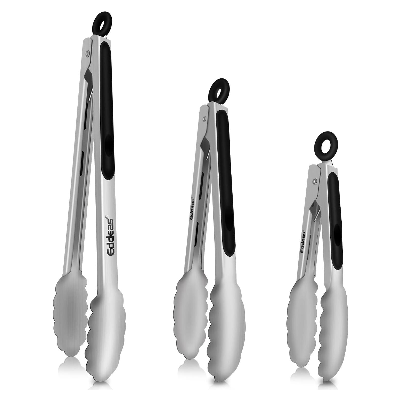 Pinzas de Cocina Eddeas Acero Inoxidable 3 Pcs 17.78-30.48 cm