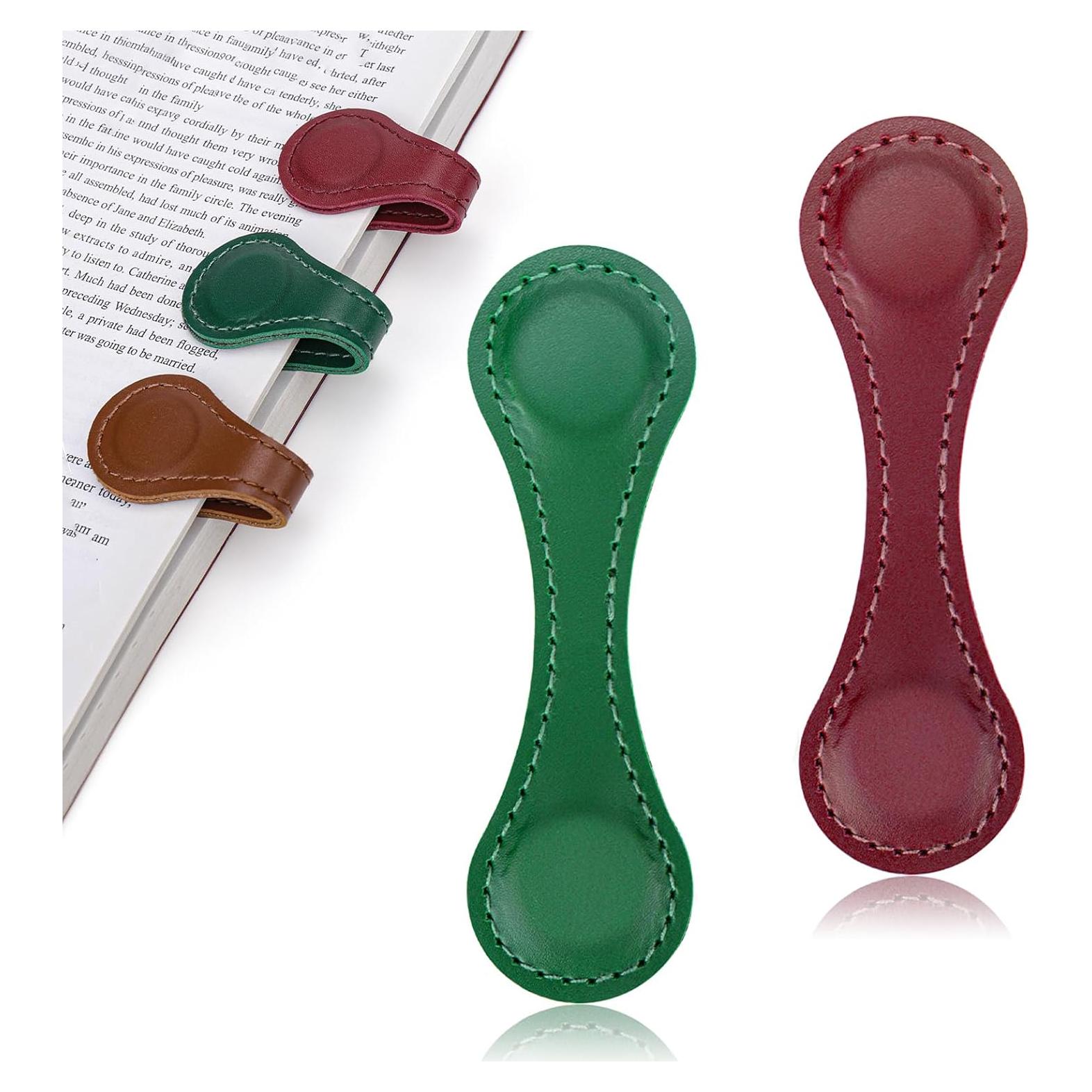 2 Marcadores Magnéticos de Cuero Mity Rain Doble Cara Vintage