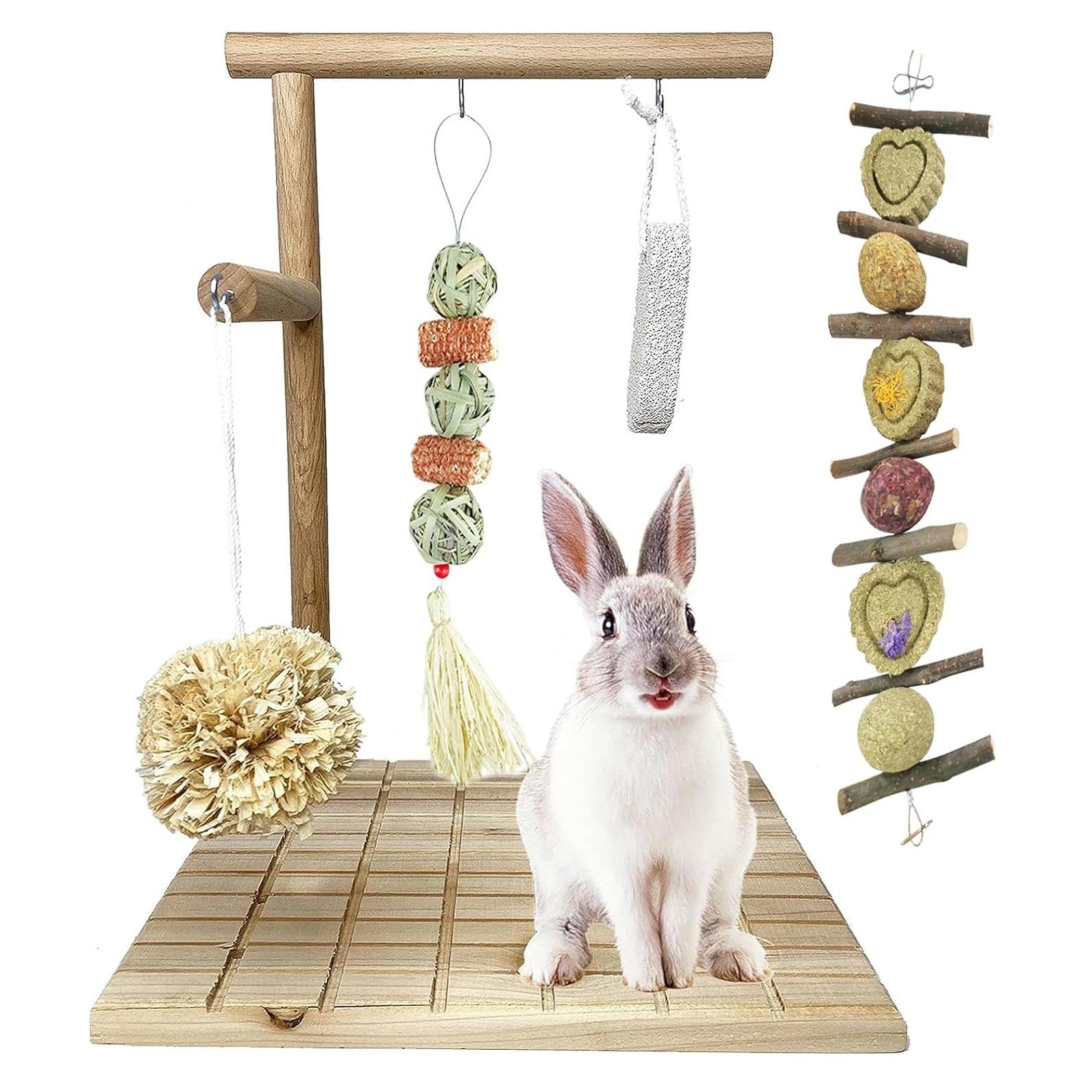 Juguete de Masticar para Conejos Kathson - Plataforma de Madera