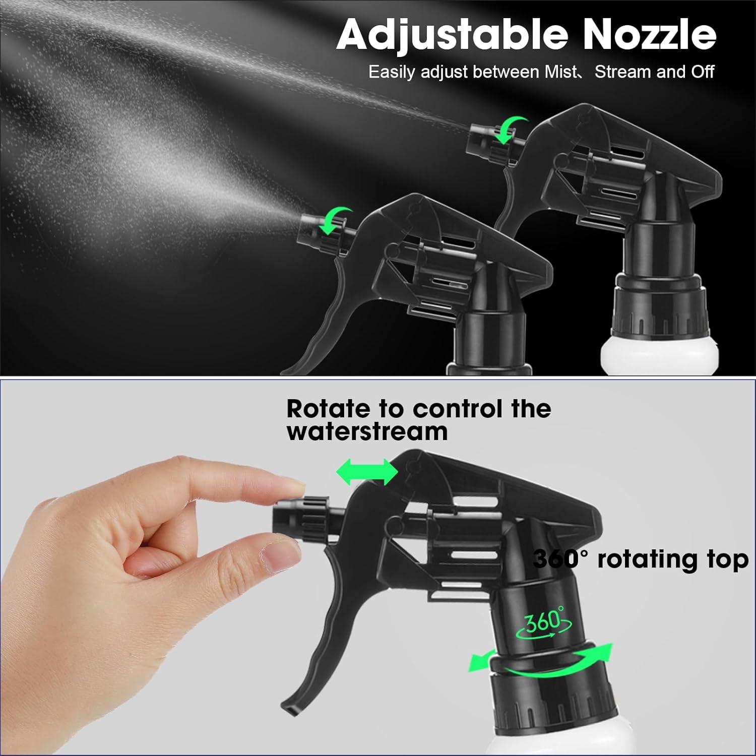 Botellas de Spray Reutilizables Gerrii 24 Pcs 700ml Negro