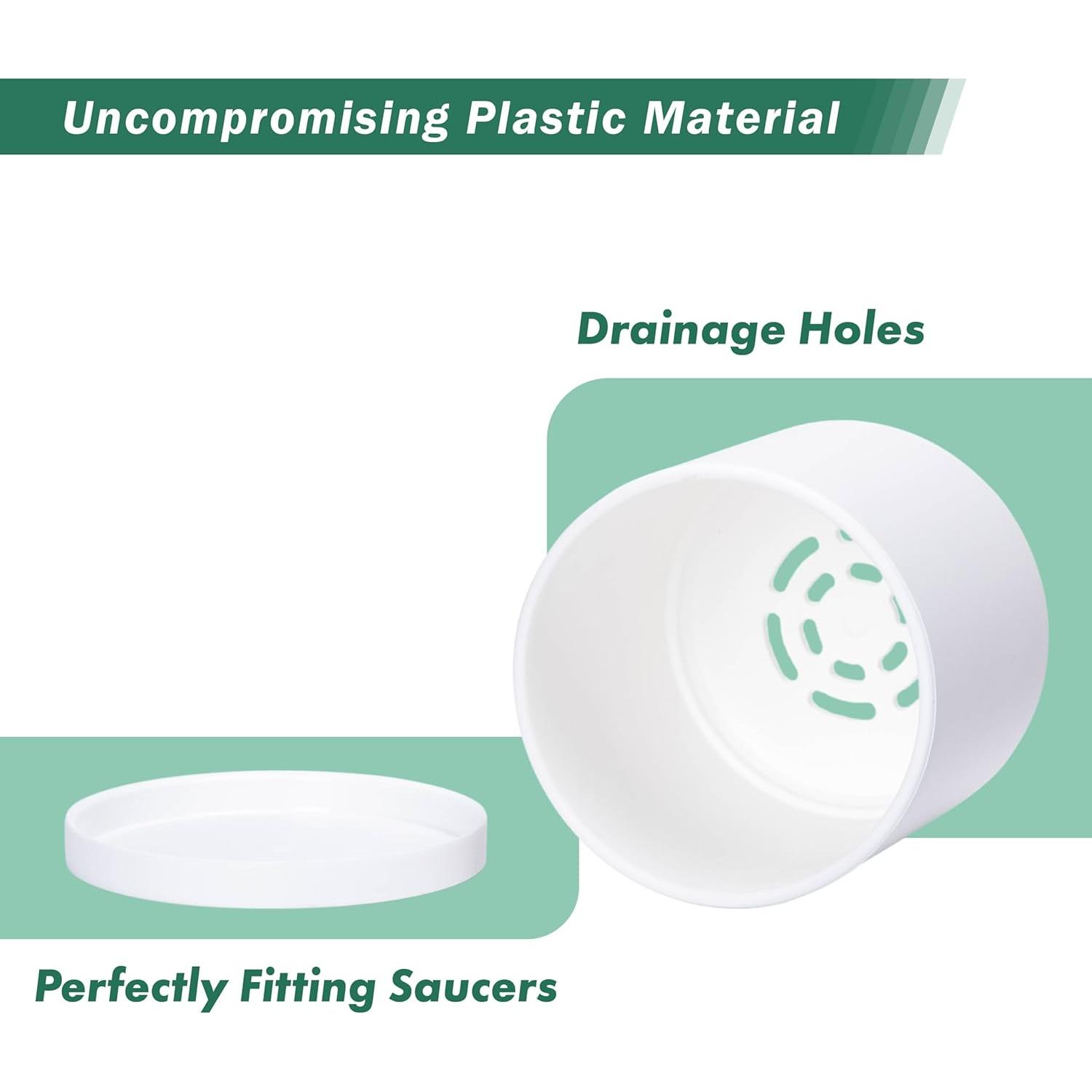 Juego de 2 Macetas Modernas D'vine Dev 10 cm Blancas