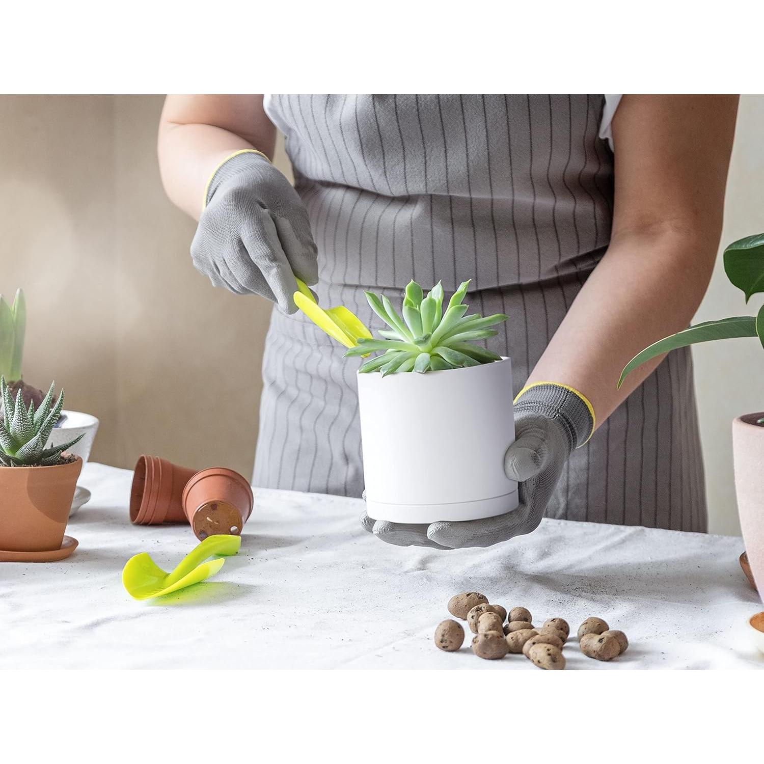 Juego de 2 Macetas Modernas D'vine Dev 10 cm Blancas