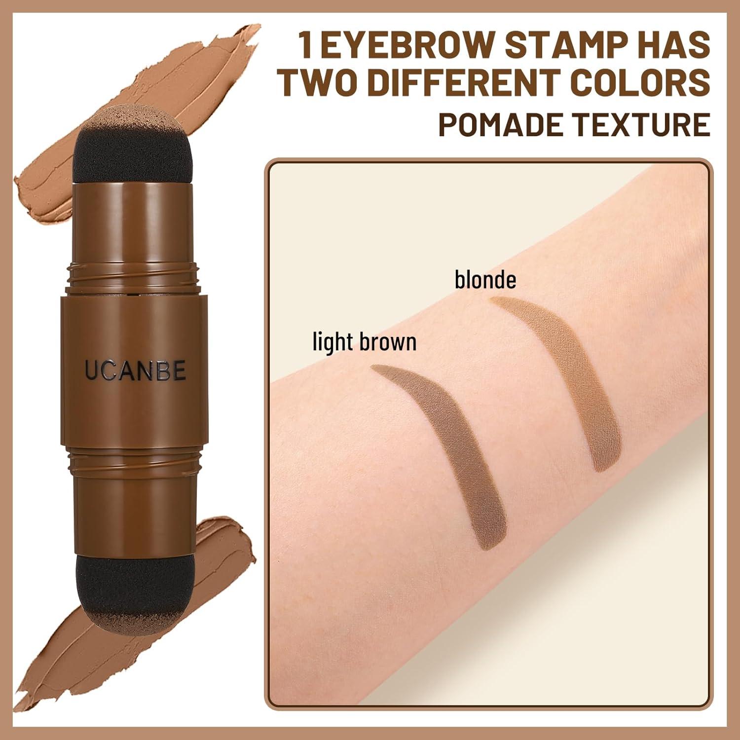 Kit de Cejas UCANBE 25PCS con Pomada Doble Color y Plantillas