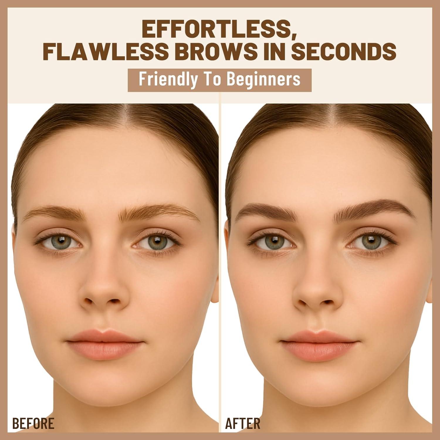 Kit de Cejas UCANBE 25PCS con Pomada Doble Color y Plantillas