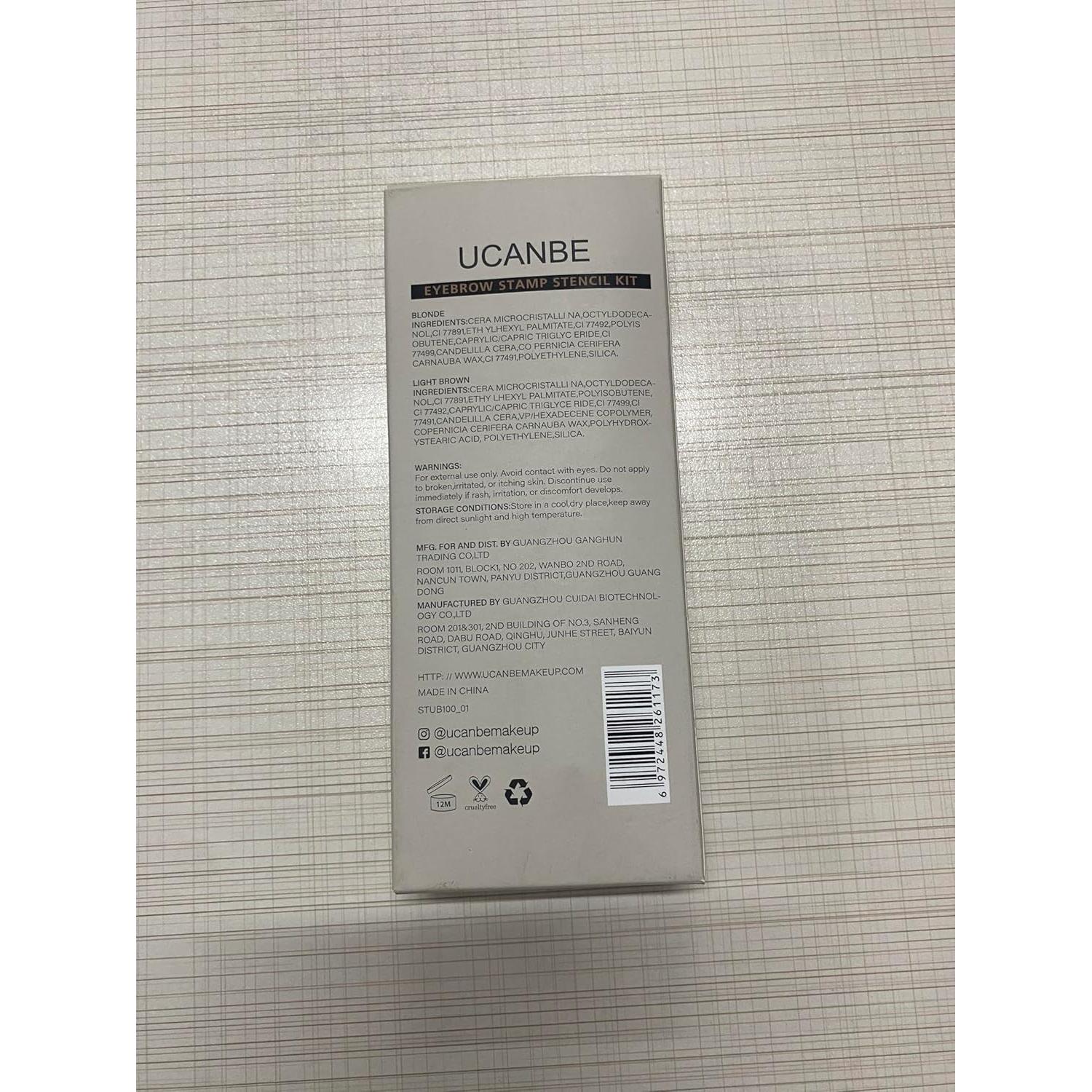 Kit de Cejas UCANBE 25PCS con Pomada Doble Color y Plantillas