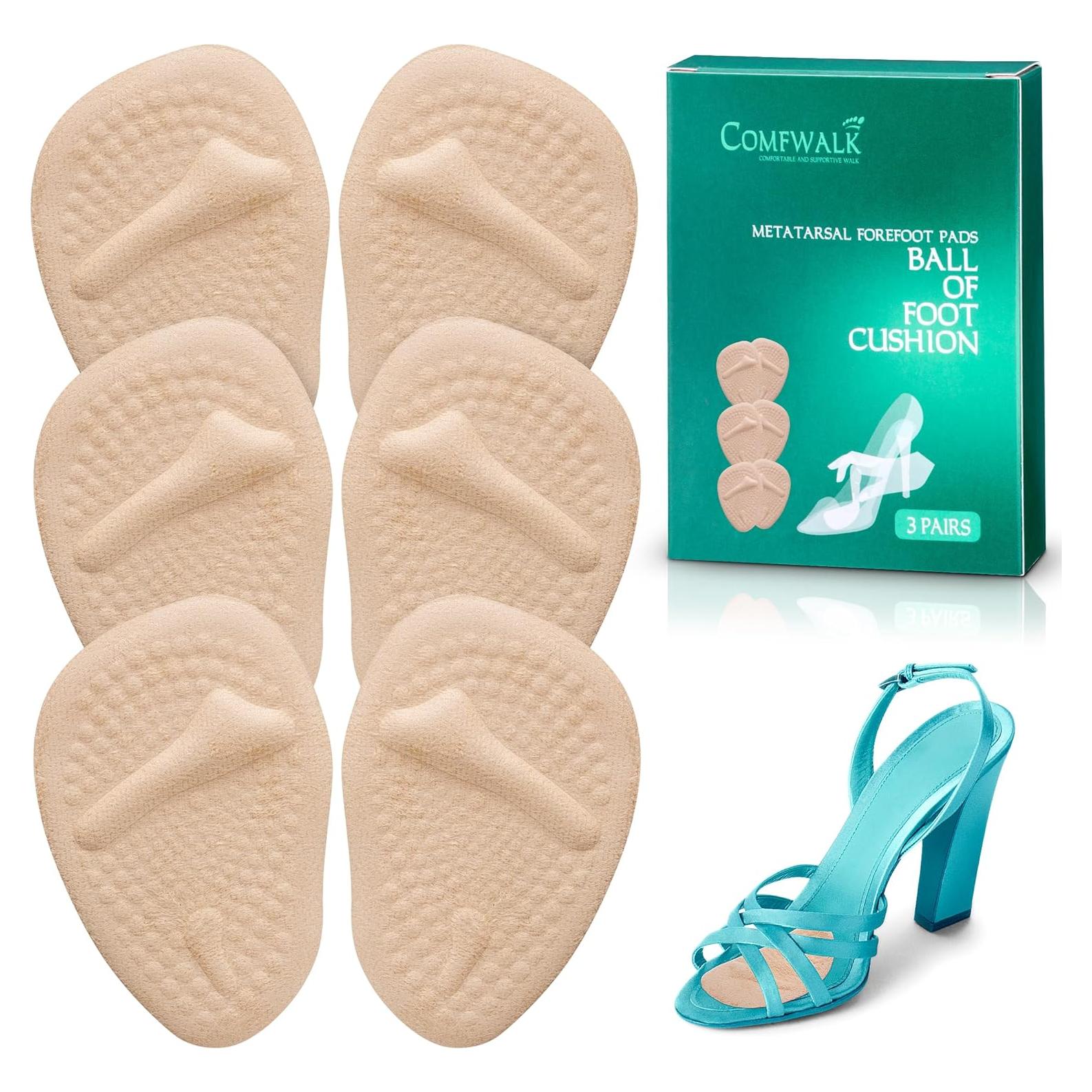 Almohadillas Metatarsales Comfwalk 3 Pares Beige - Alivio Dolor Tacones