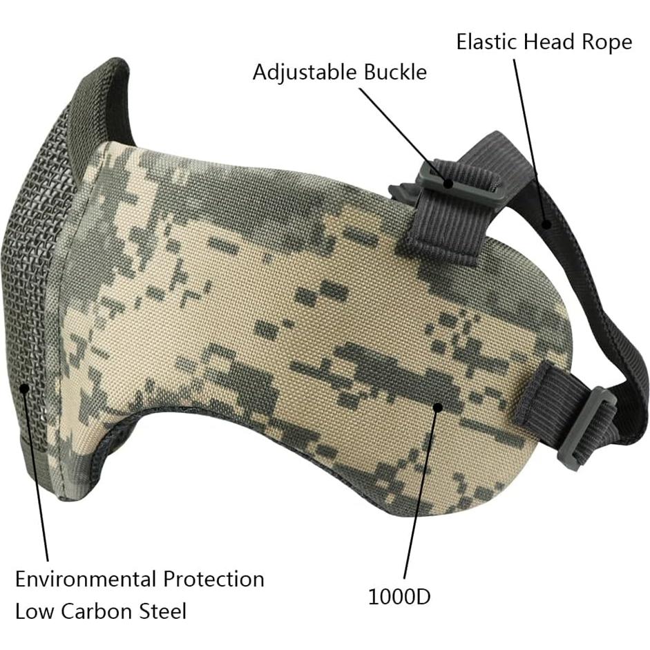 Máscara de Malla Airsoft AOUTACC ACU Plegable 42cm