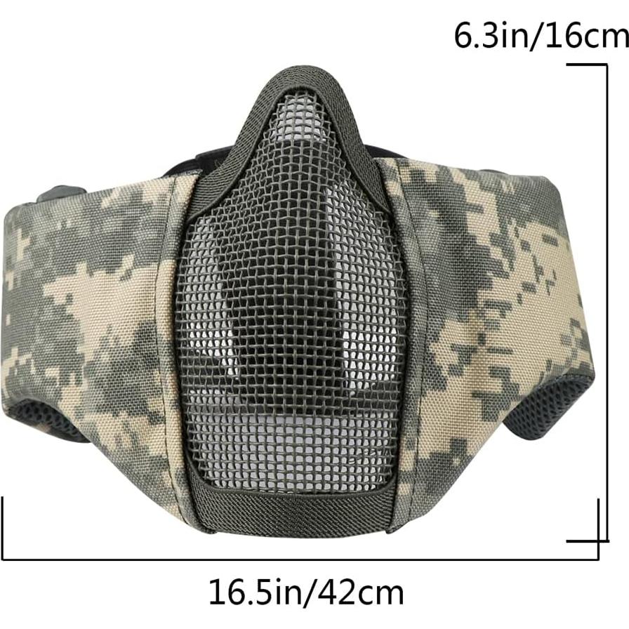 Máscara de Malla Airsoft AOUTACC ACU Plegable 42cm