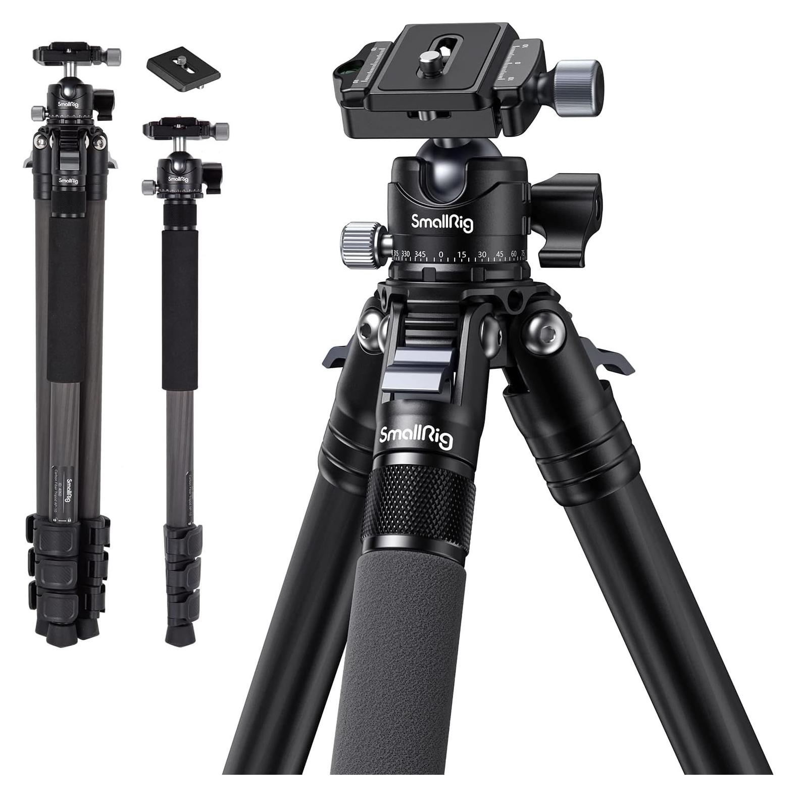 Trípode de fibra de carbono SmallRig AP-10, 52.4" ligero y compacto