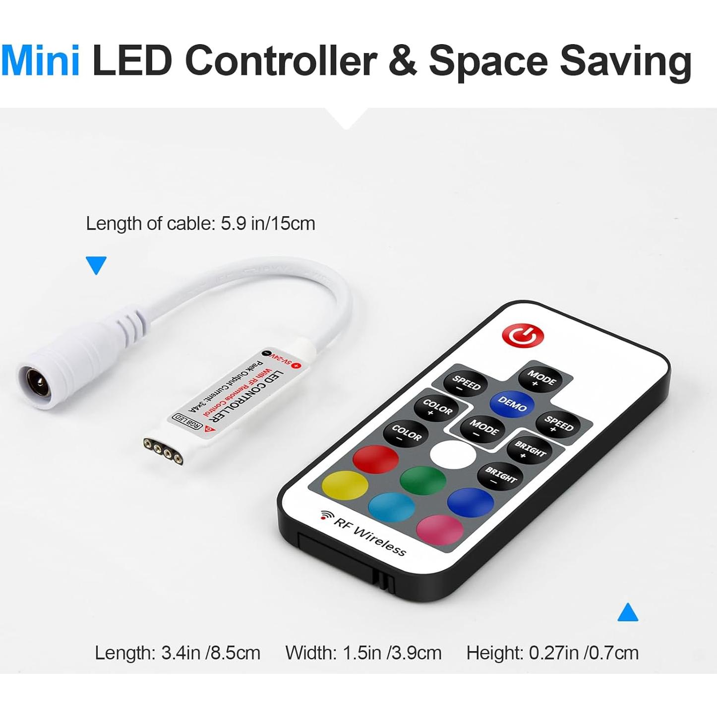 Controlador LED RGB Inalámbrico RF RGBZONE 5-24V 17 Teclas