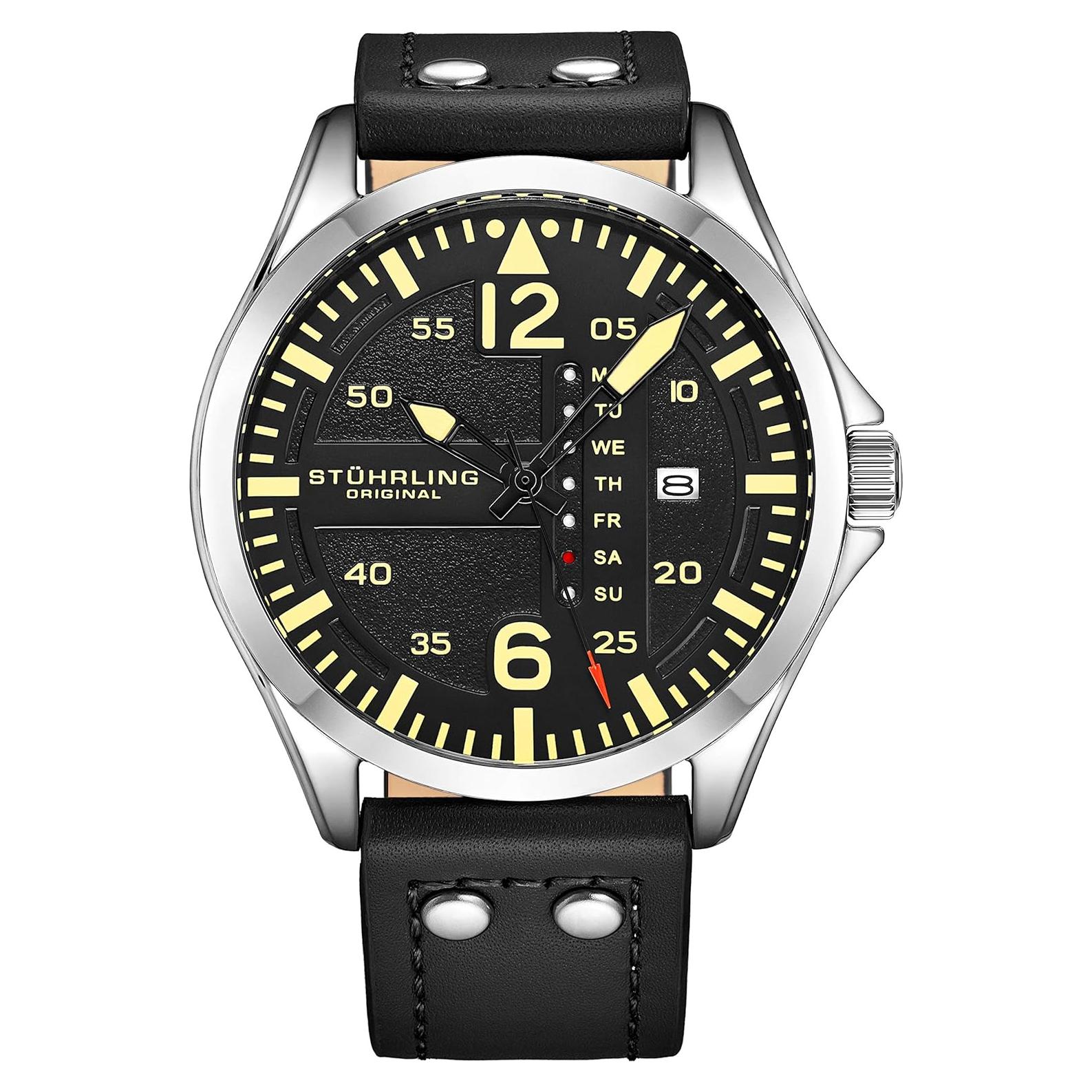 Reloj de Cuero para Hombre Stuhrling 3916.1 con Fecha y Día