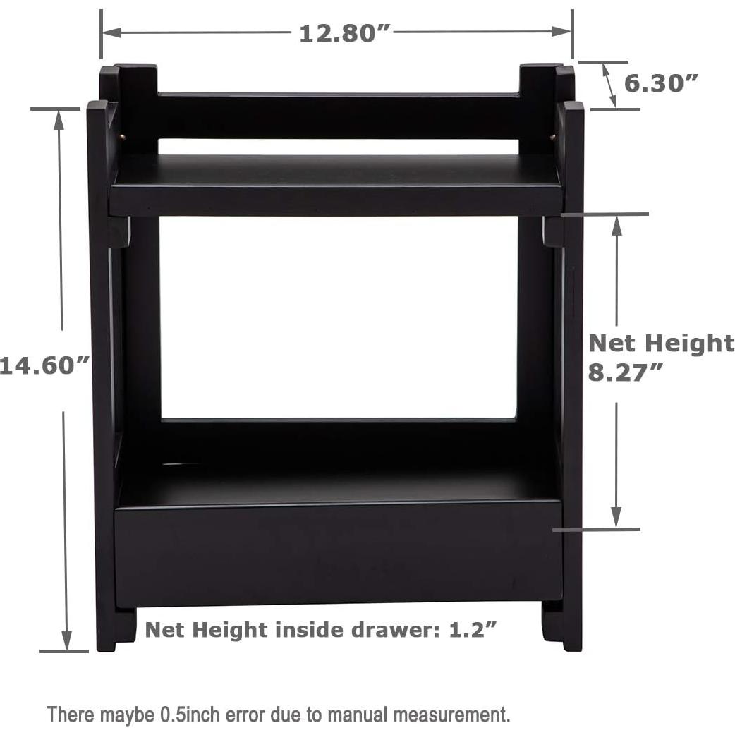 Organizador de Maquillaje GOBAM de Bambú con Cajón Negro