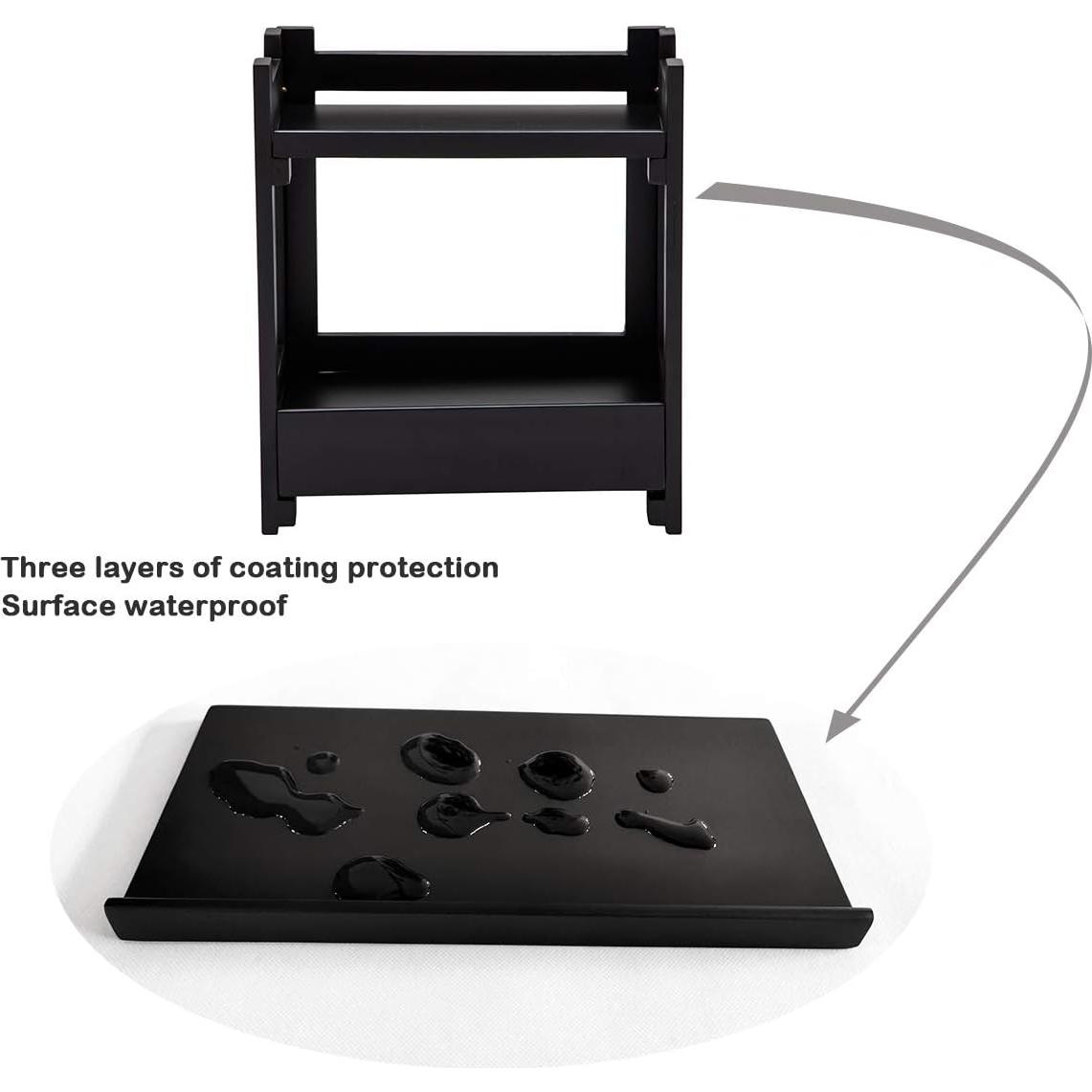 Organizador de Maquillaje GOBAM de Bambú con Cajón Negro