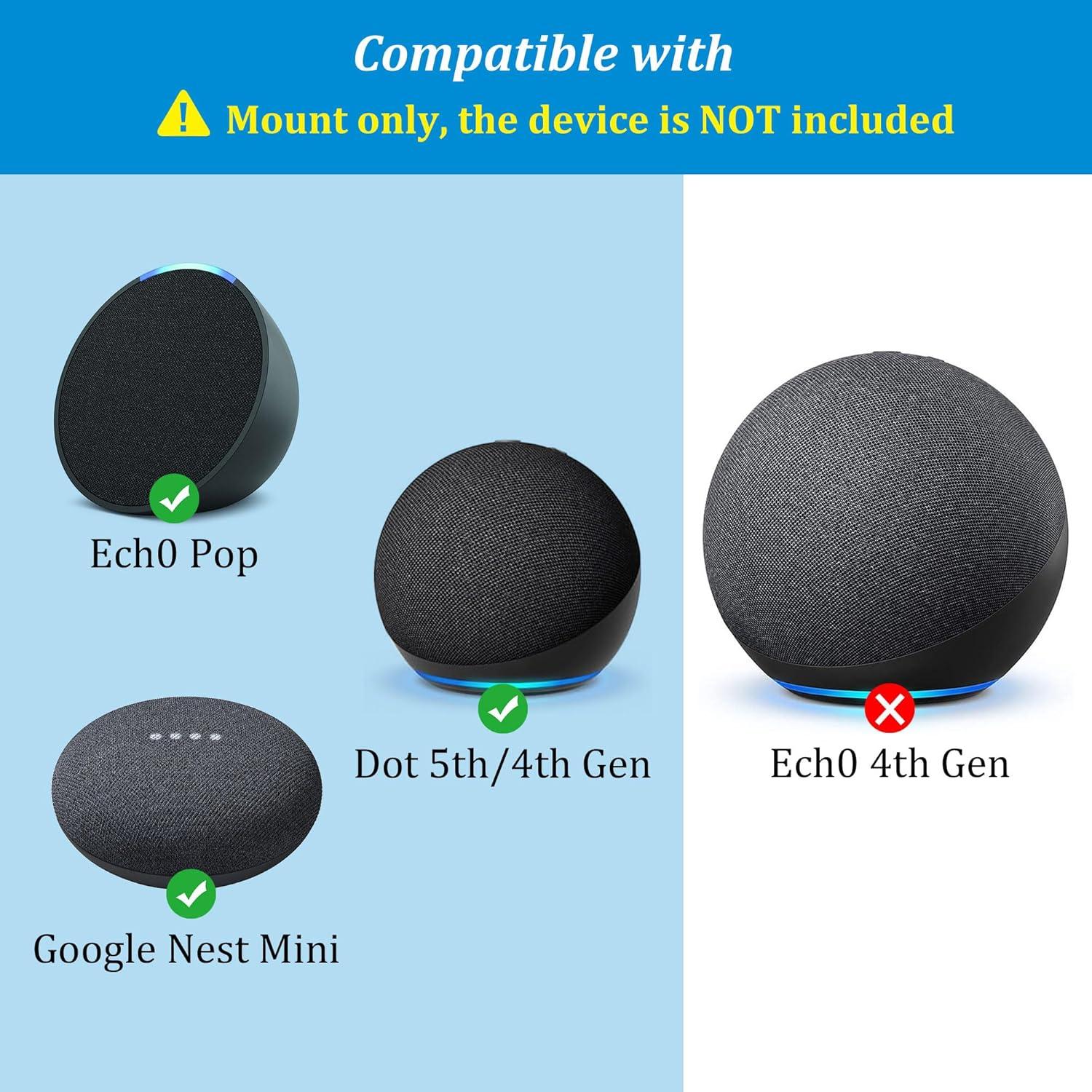 Soporte de Pared PlusAcc para Google Nest Mini y Pop - Negro